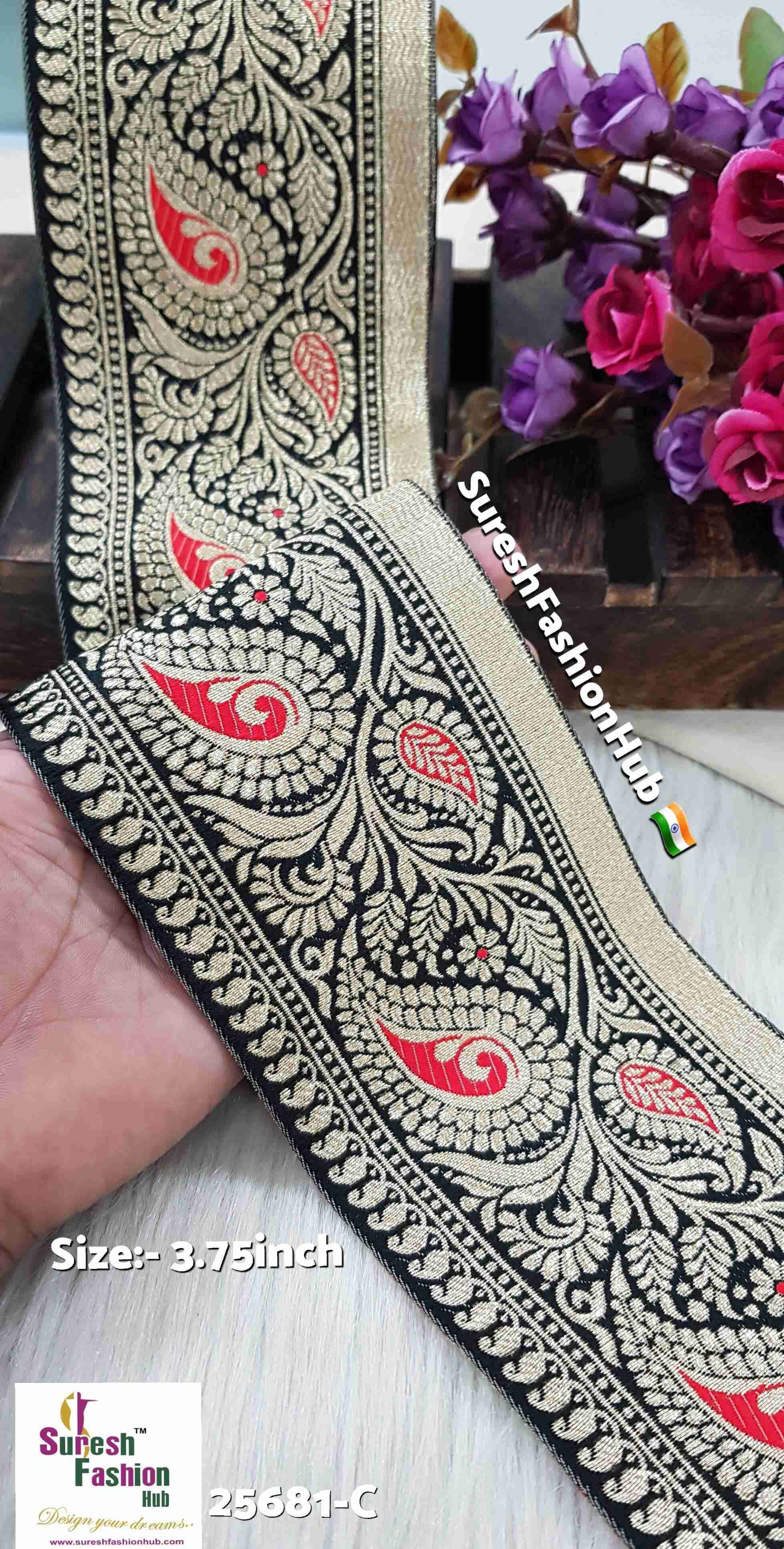 Black Keri & Floral Banarasi Lace