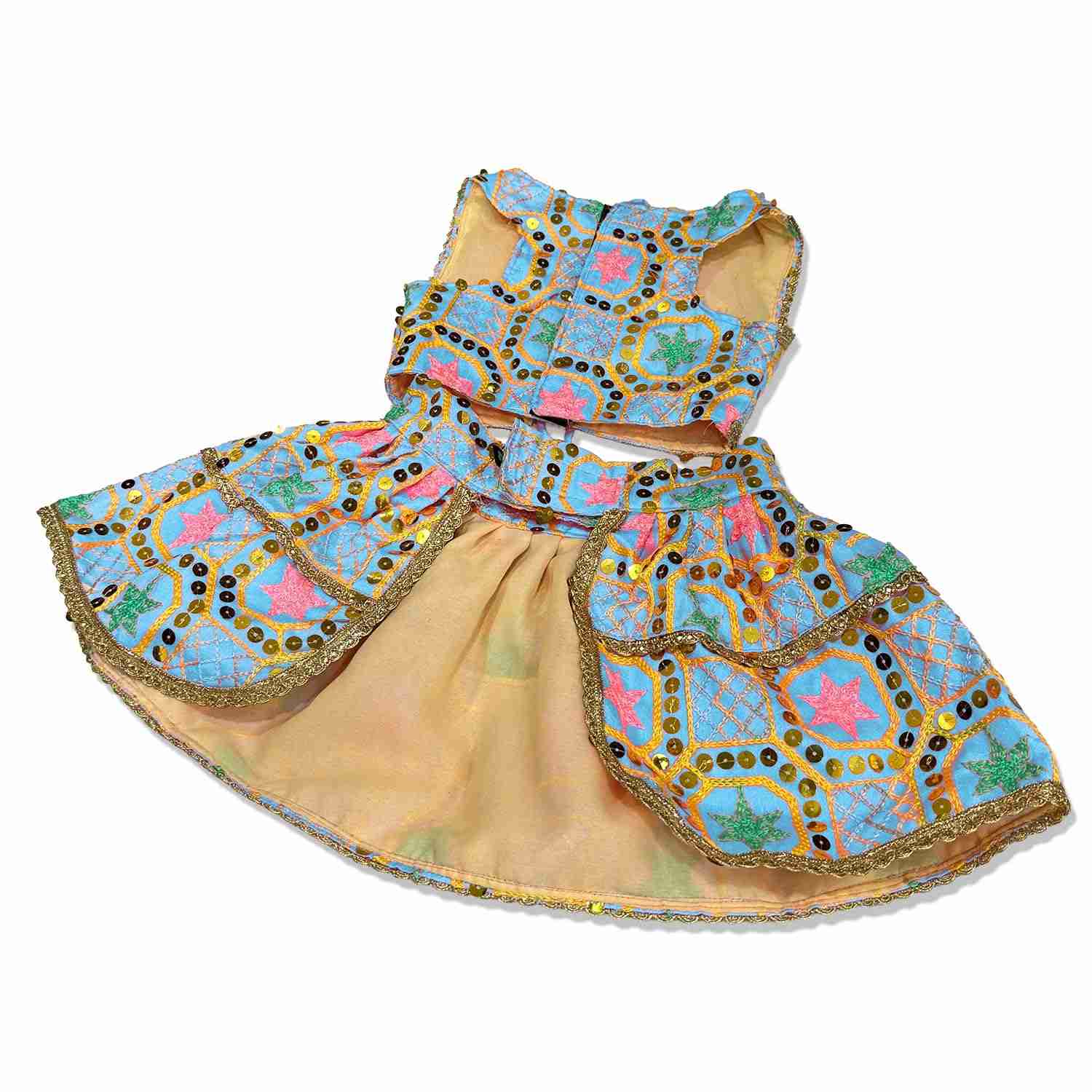 PawsIndia Traditional Desi Diva Lehenga Choli Set For Cat, Sky Blue | Ethnic Festive Wear