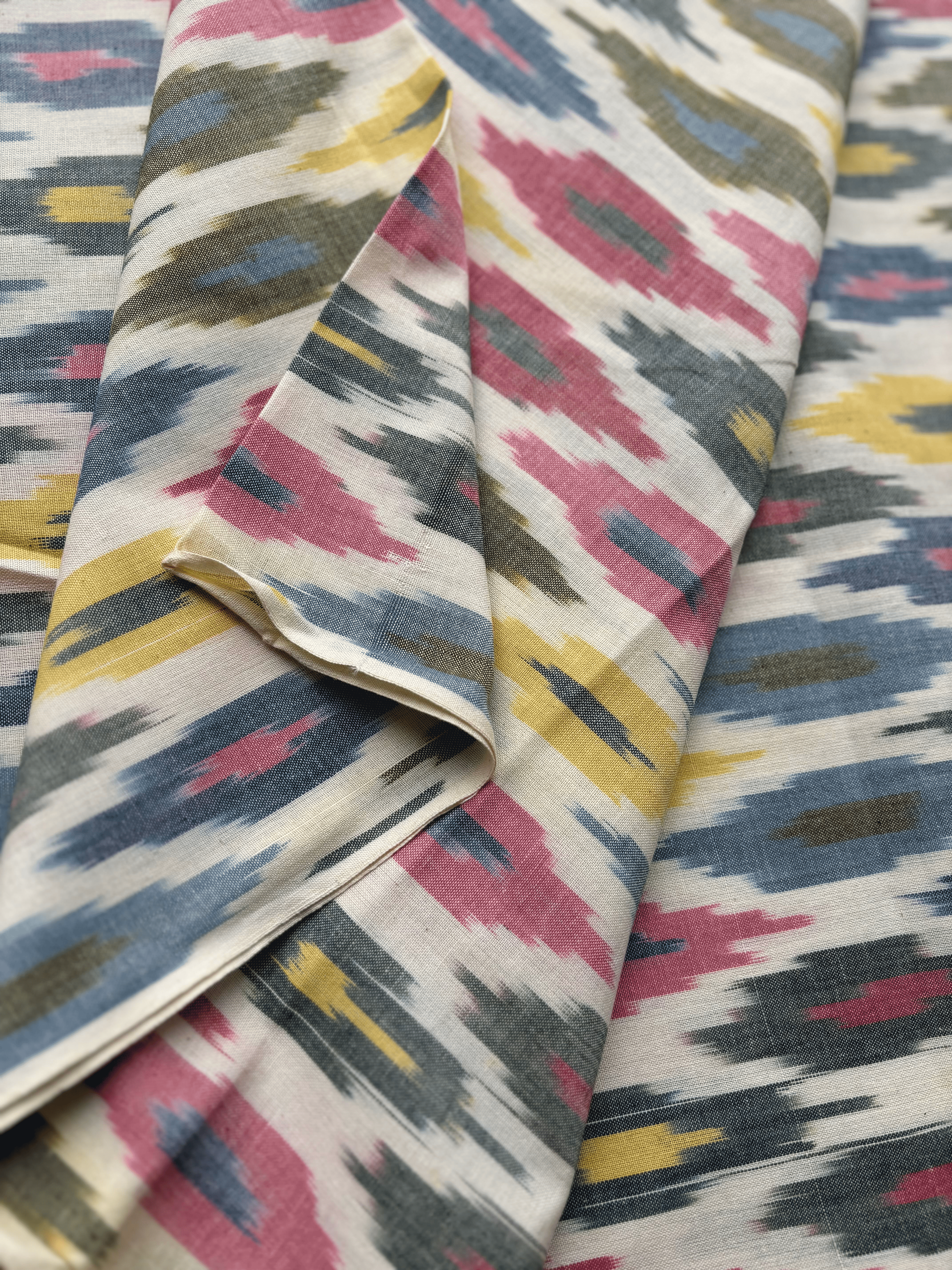 Cotton Multi Diamond Ikat Fabric