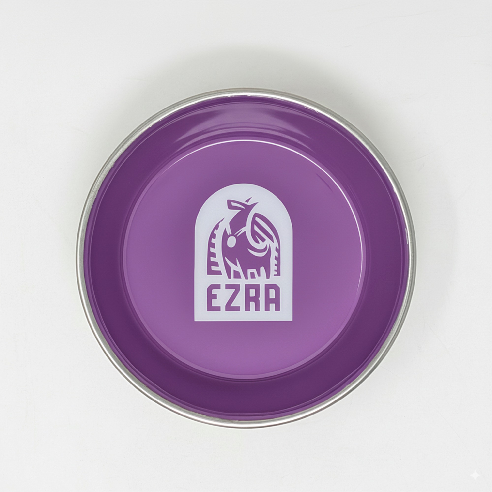 Ezra Anti Skid Rubber Grip, Stainless Steel Bowls for Dog, Purple