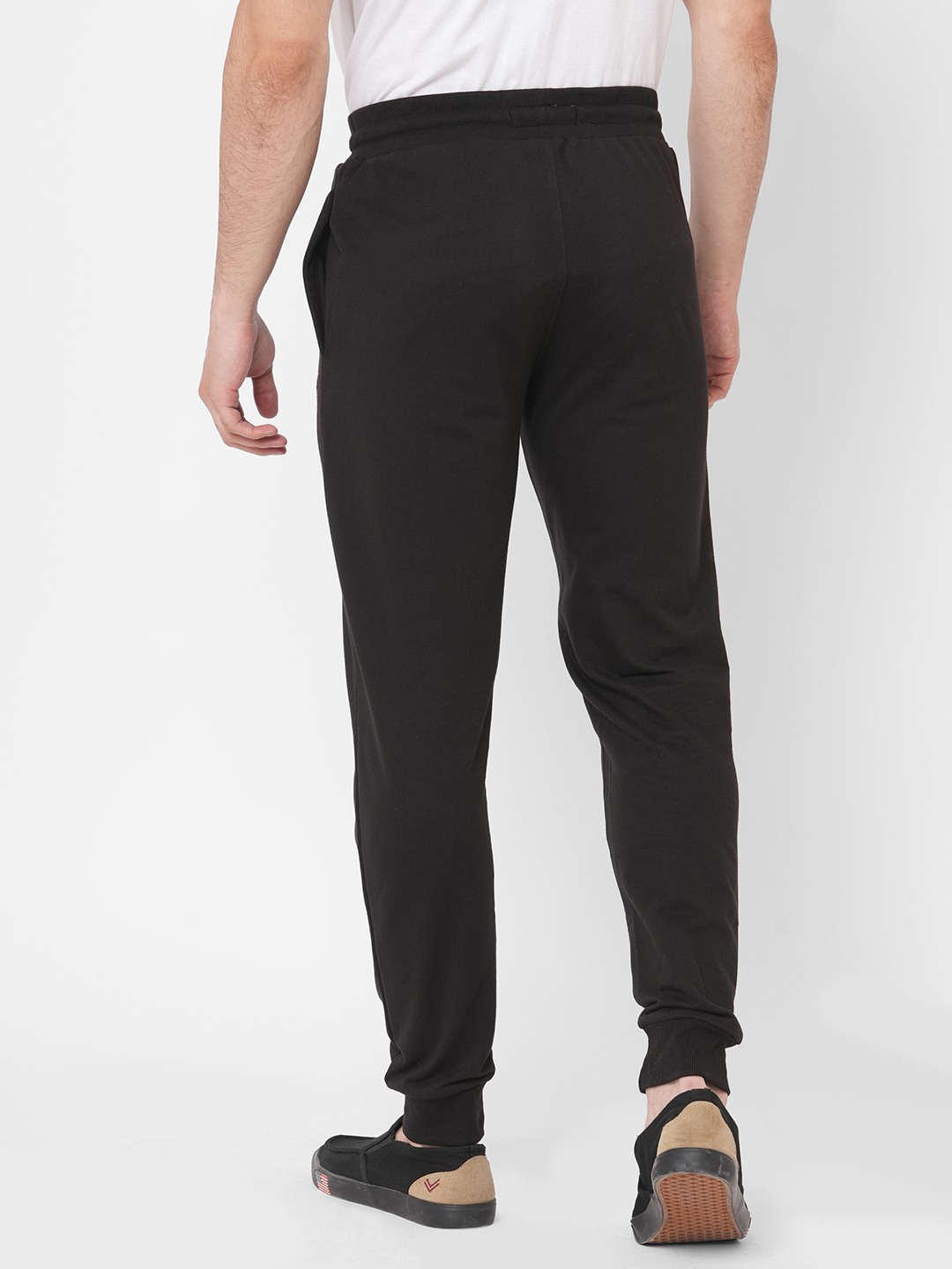 Sweet Dreams Men Black Cotton Poly Solid Track Pants