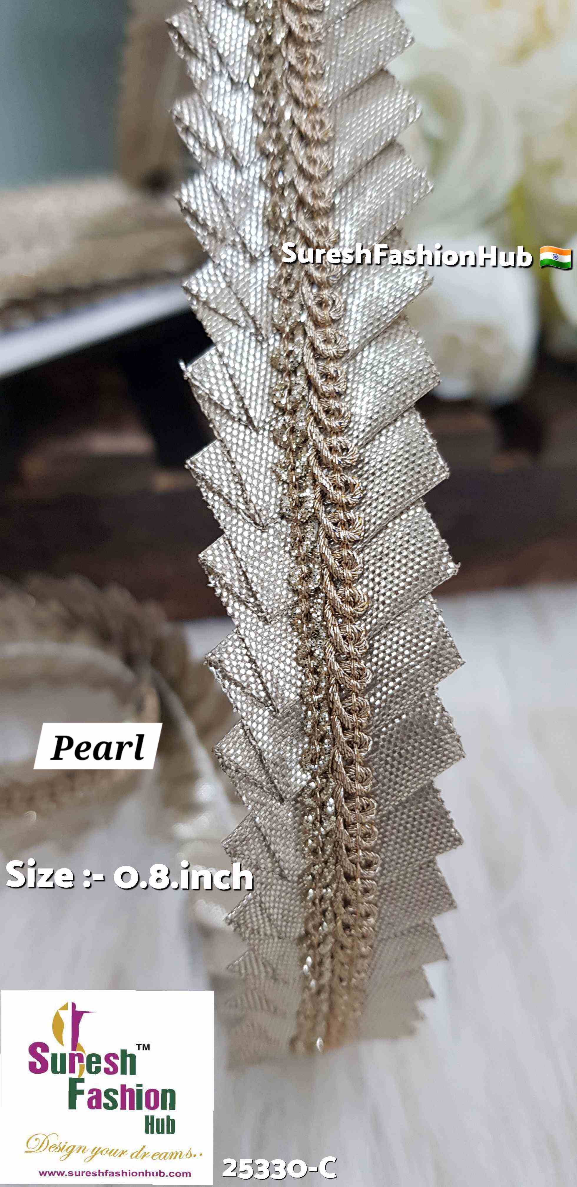 "Intricate Decorative Jhalar Lace with Cutwork Design for Festive Attire"