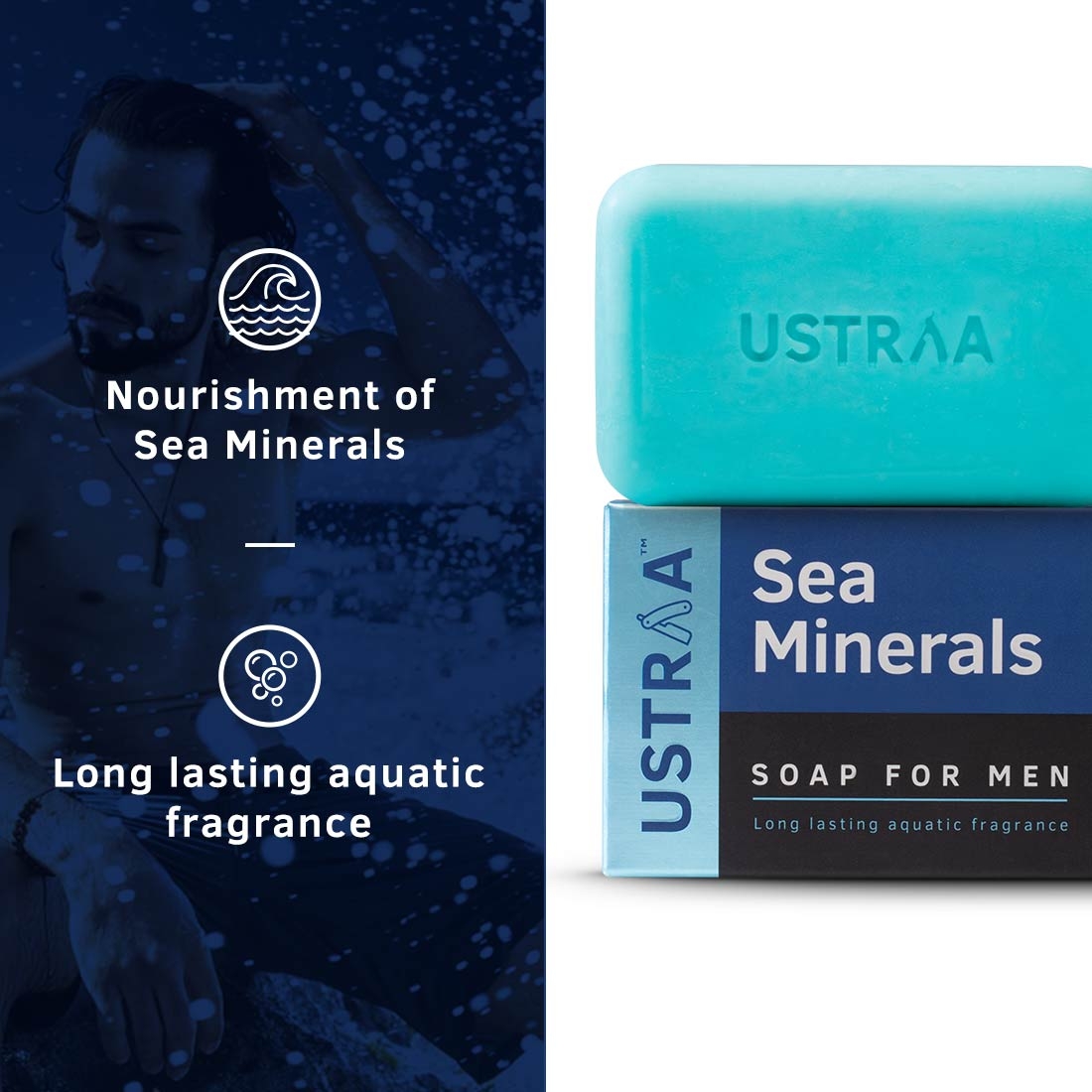 Ustraa | Ustraa Blue Deodorant - 150 ml & Sea Minerals Soap - 100g (Pack Of 4) 5