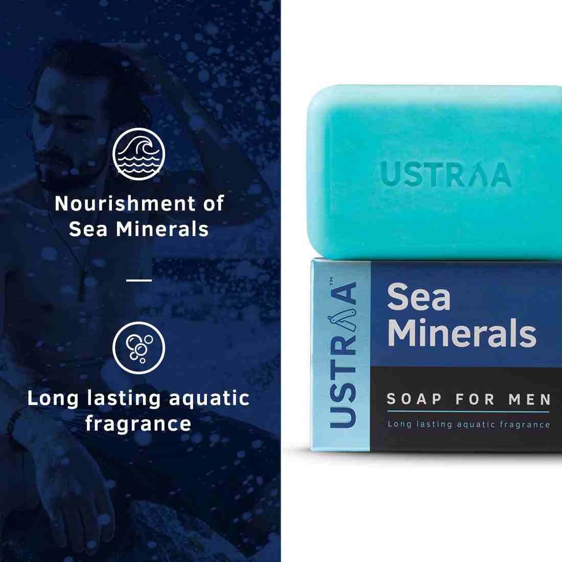 Ustraa | Ustraa Blue Deodorant - 150 ml & Sea Minerals Soap - 100g (Pack Of 4) 5