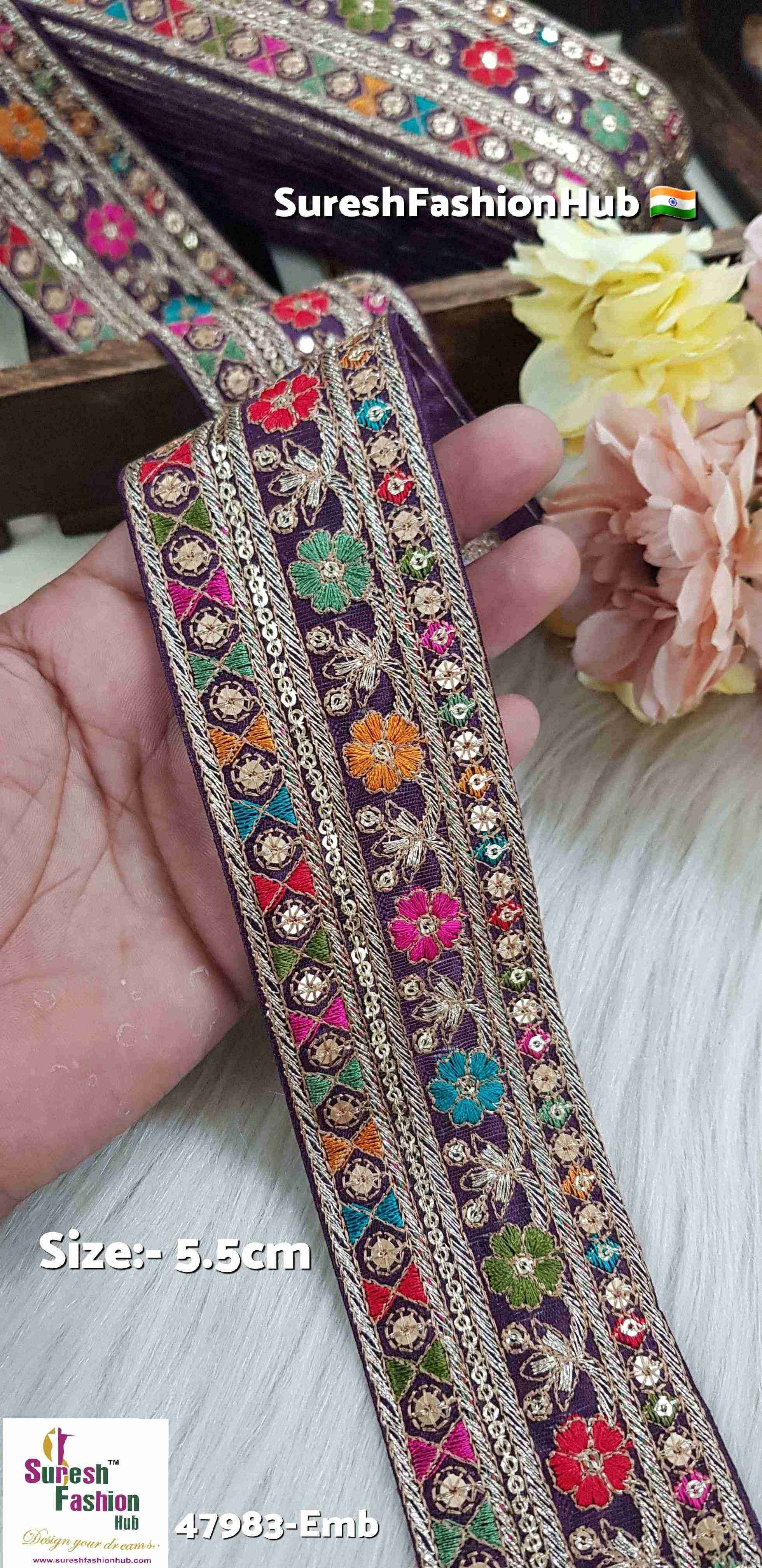 Wine Sabyasachi Inspired Floral Embroidery Lace