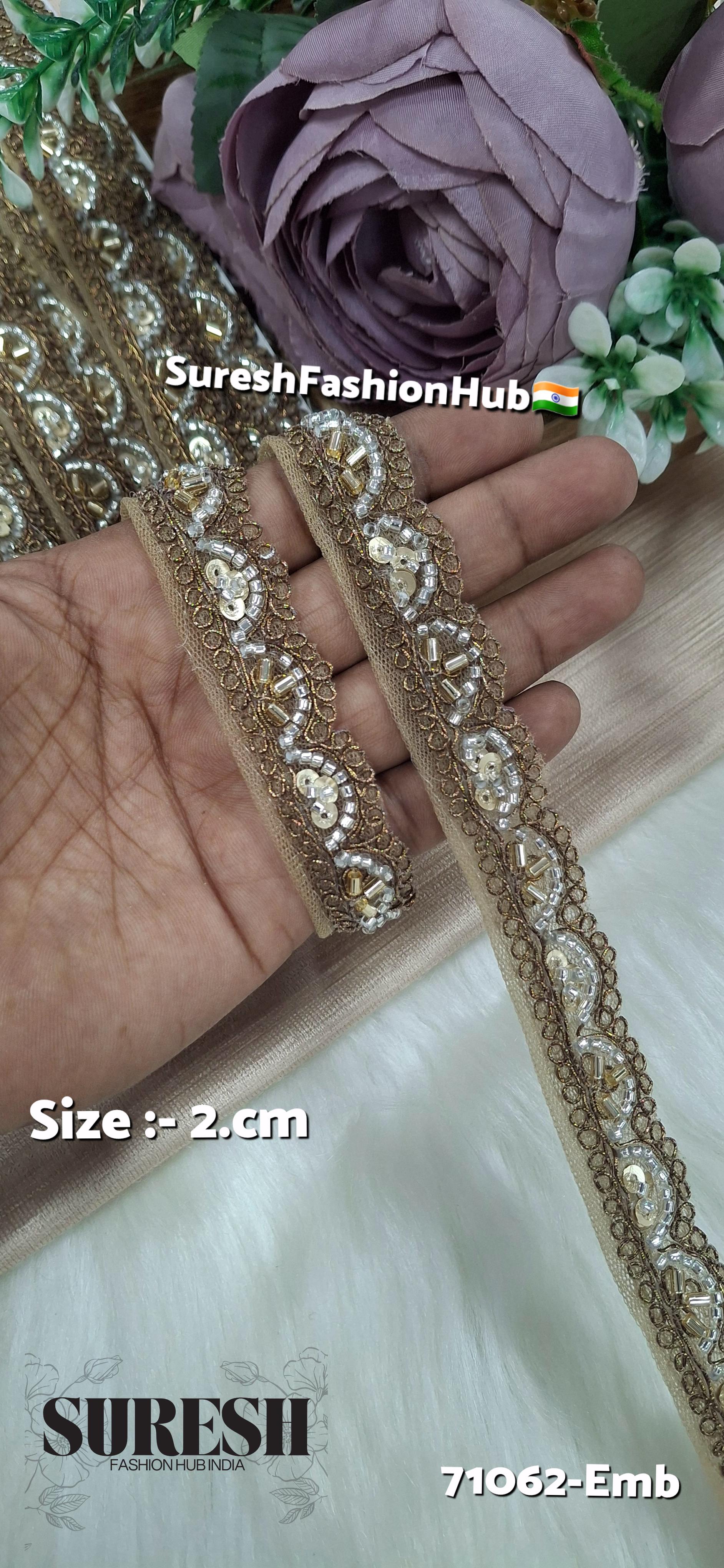 Matt Gold Scalloped Cutwork Embroidery Lace