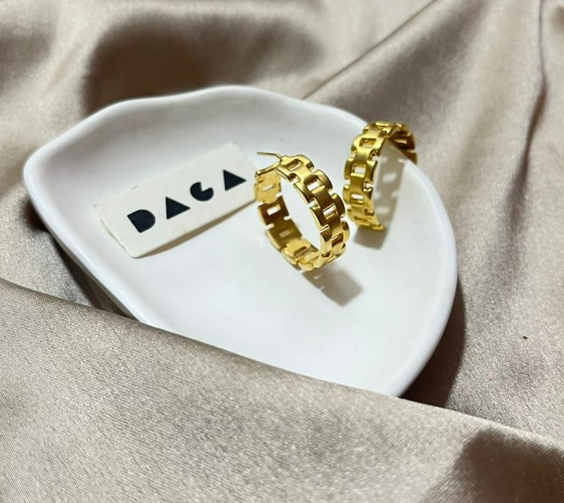 DAGA | Gold round block earrings undefined