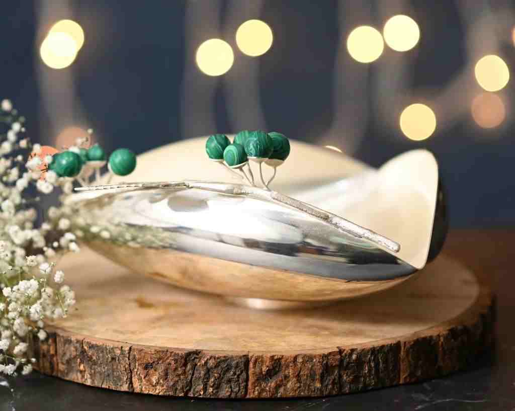 Malachite Triangular Bowl