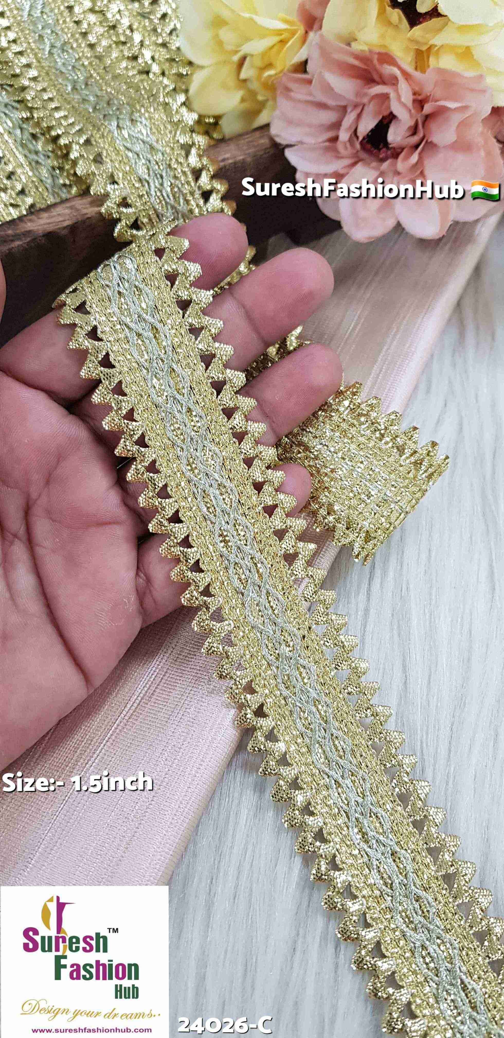 Light Gold Samosa Jhalar Lace