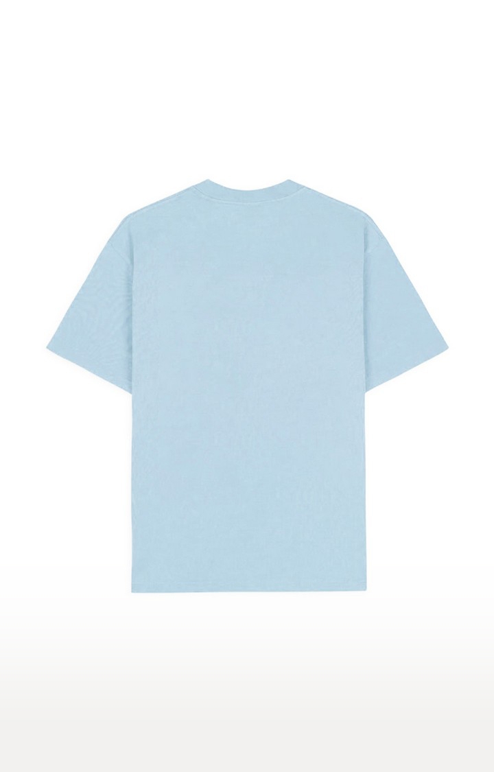 Men's Blue Cotton Halo+Effect Regular T-Shirts