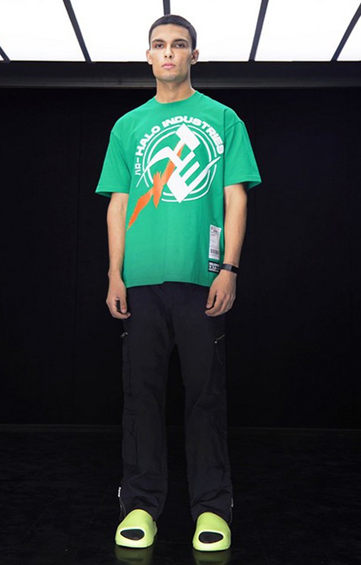 Men's Green Cotton Industries Regular T-Shirts