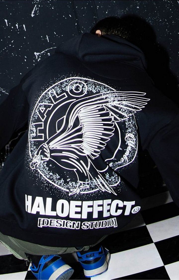 Men's Black Cotton Typographic V3.0 Signature Hoodies