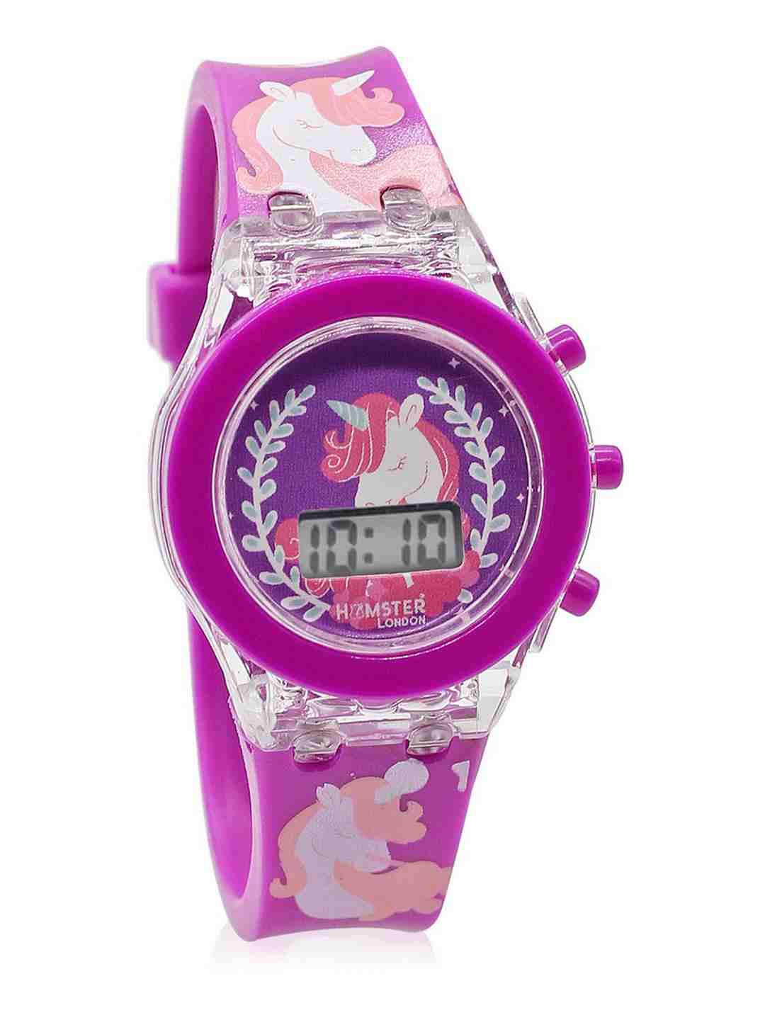 Hamster London Light Up Watch Unicorn Novelty for Girls Age 3Y+ (Purple)