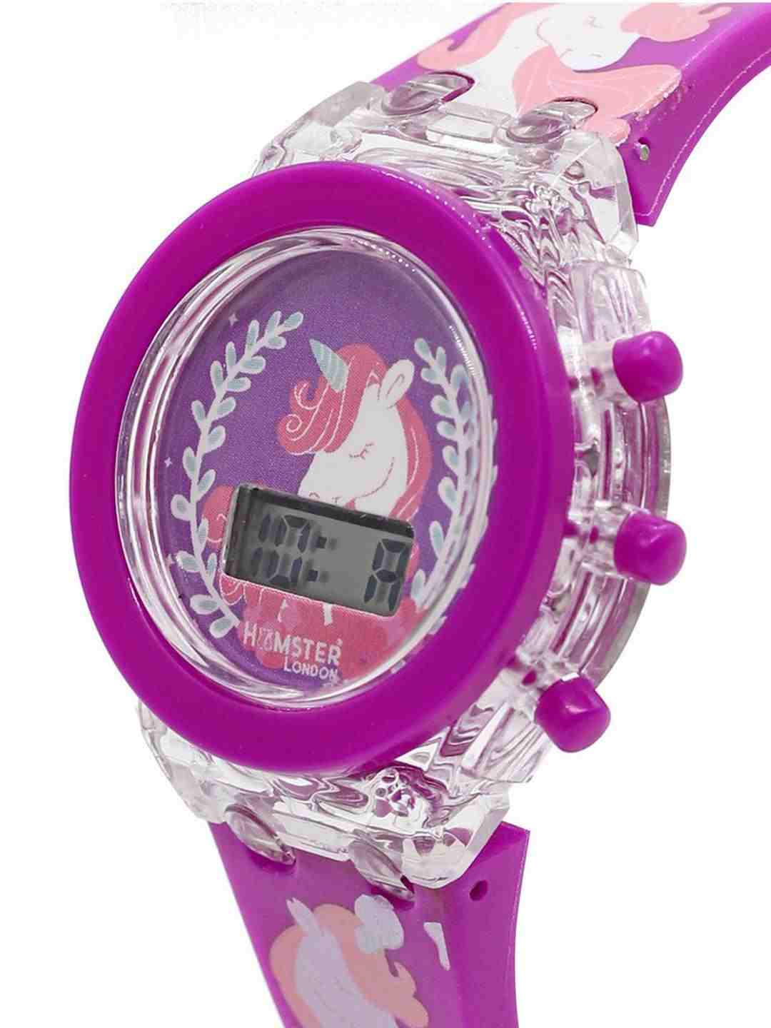 Hamster London Light Up Watch Unicorn Novelty for Girls Age 3Y+ (Purple)