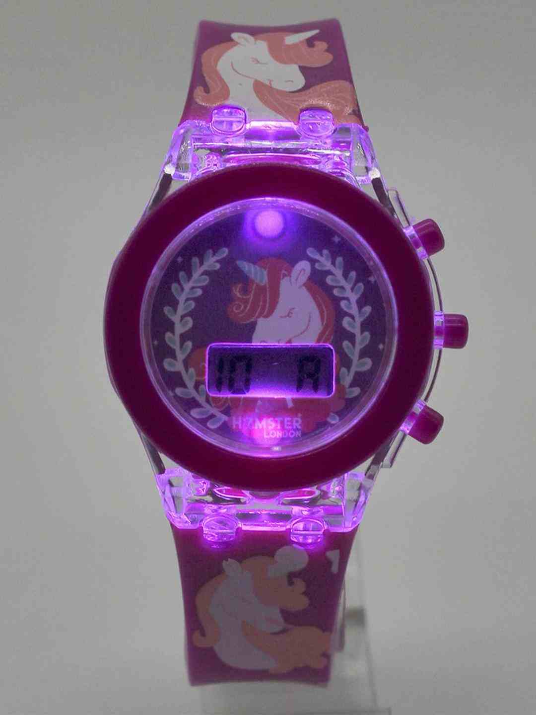 Hamster London Light Up Watch Unicorn Novelty for Girls Age 3Y+ (Purple)