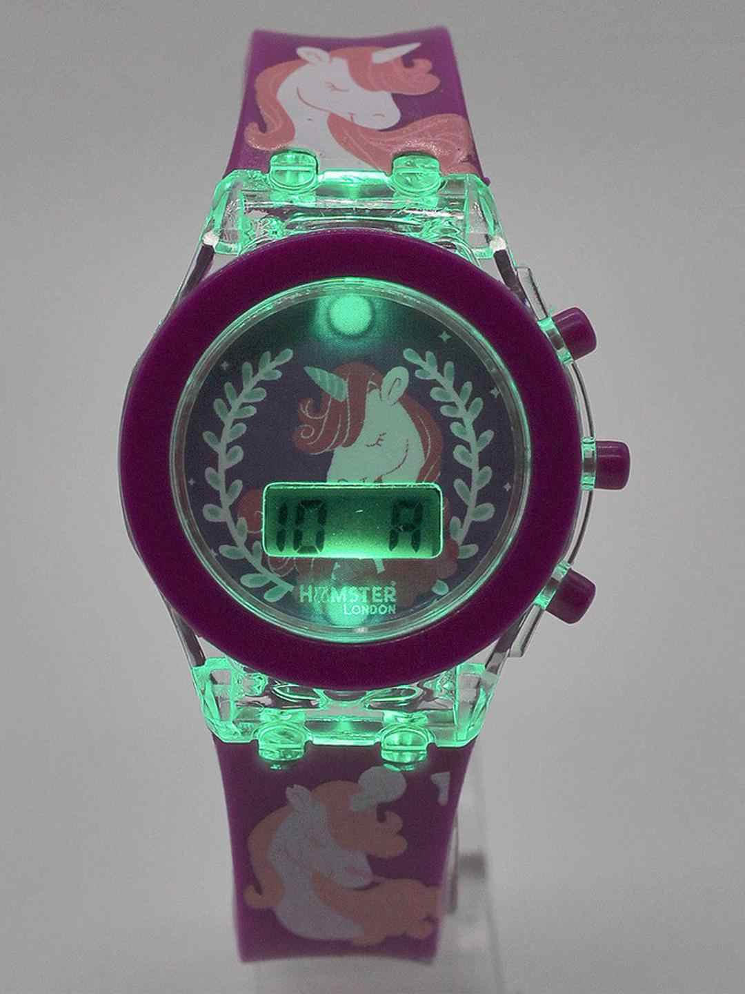 Hamster London Light Up Watch Unicorn Novelty for Girls Age 3Y+ (Purple)