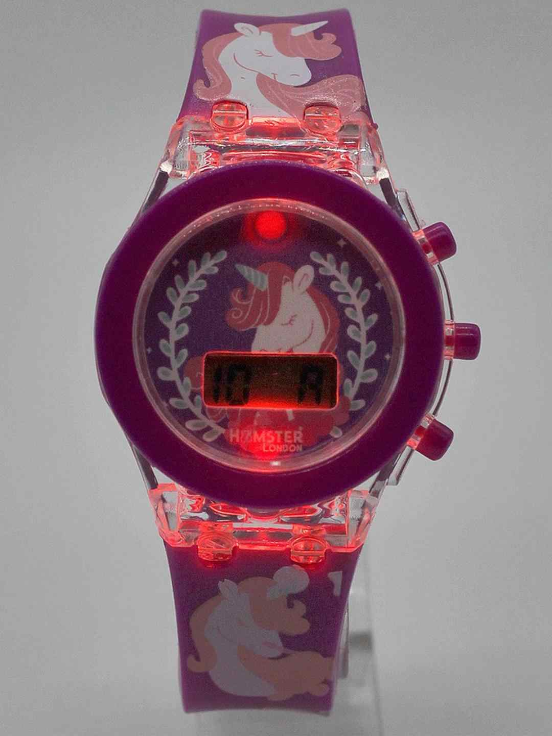 Hamster London Light Up Watch Unicorn Novelty for Girls Age 3Y+ (Purple)
