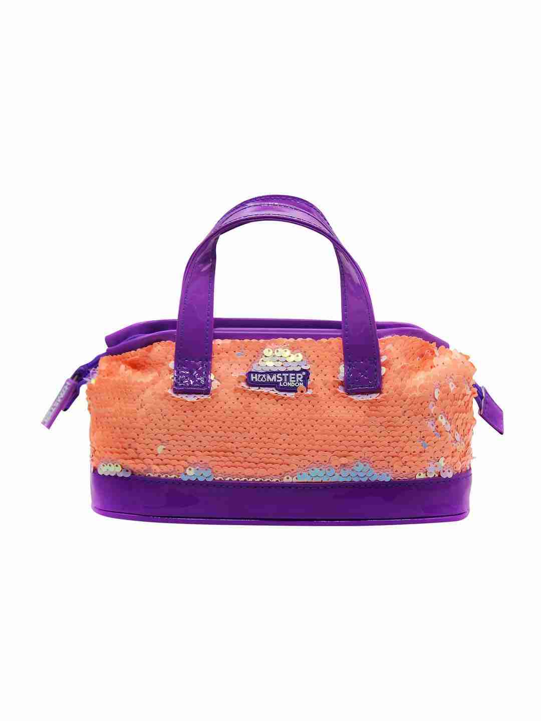 Hamster London Mini Sequin Bag with Handle for Girls age 3Y+ (Orange-Purple)