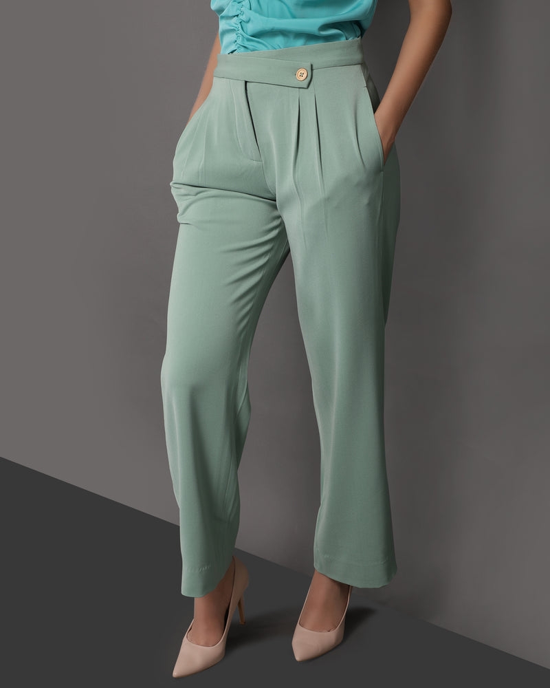 Harold Meagan | Green Straight Fit Trouser 0