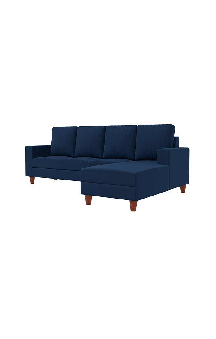 neudot Roman LHS Sectional Sofa for Living Room |6 Person Sofa|Premium Fabric with Cushioned Armrest | Solid Wood Frame|6 Seater in Cobalt Blue Color