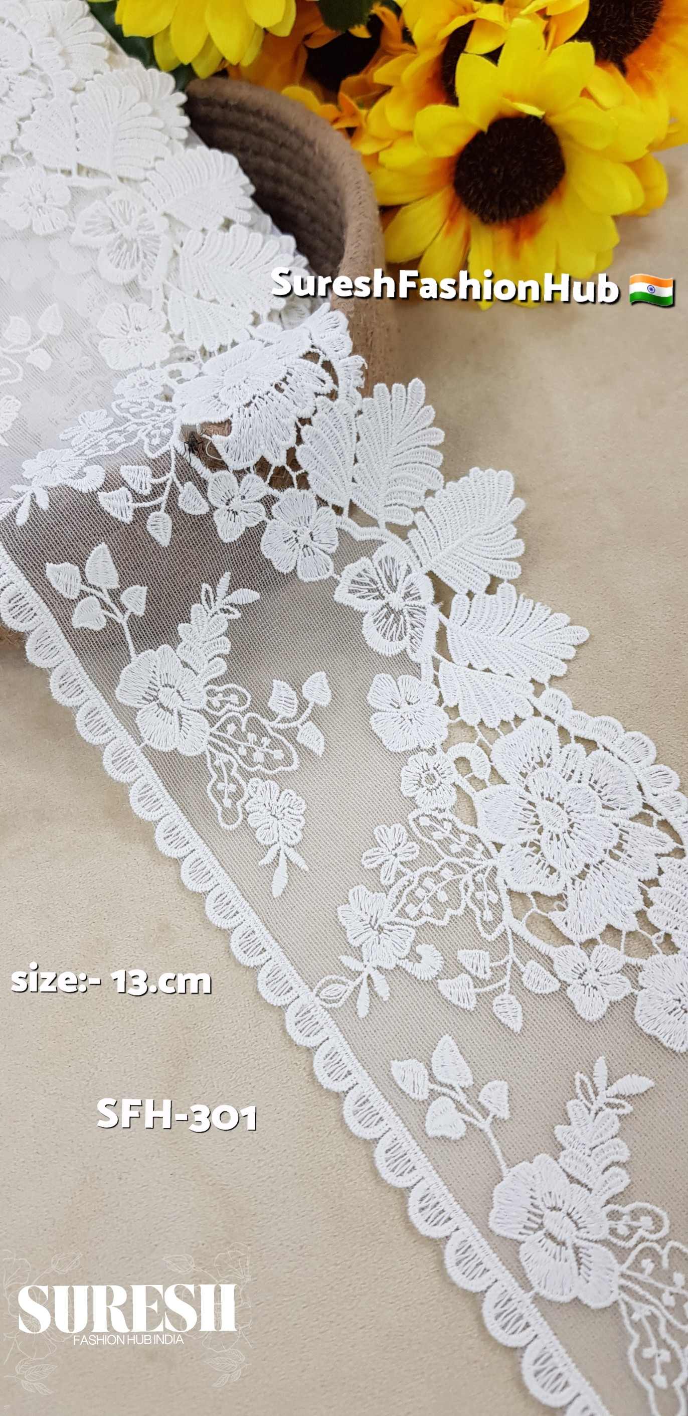 One-Sided Organza GPO Lace with Transparent Sequins