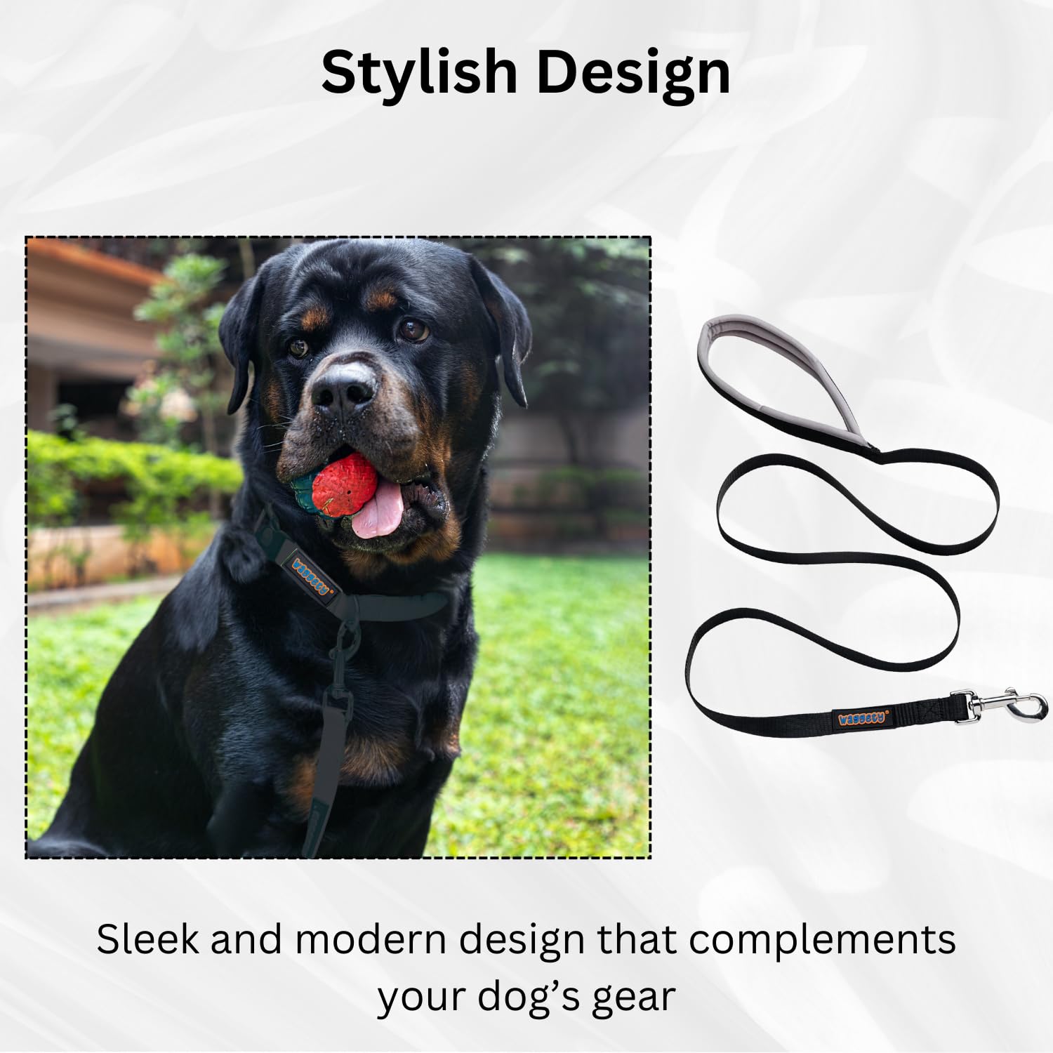 Waggety Dog Leash, Black