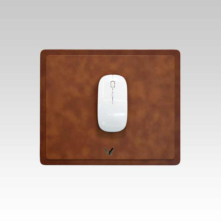 Rectangular Mouse Pad in Faux Leather | Rigid | 11×9 Inches | Classic | Tan