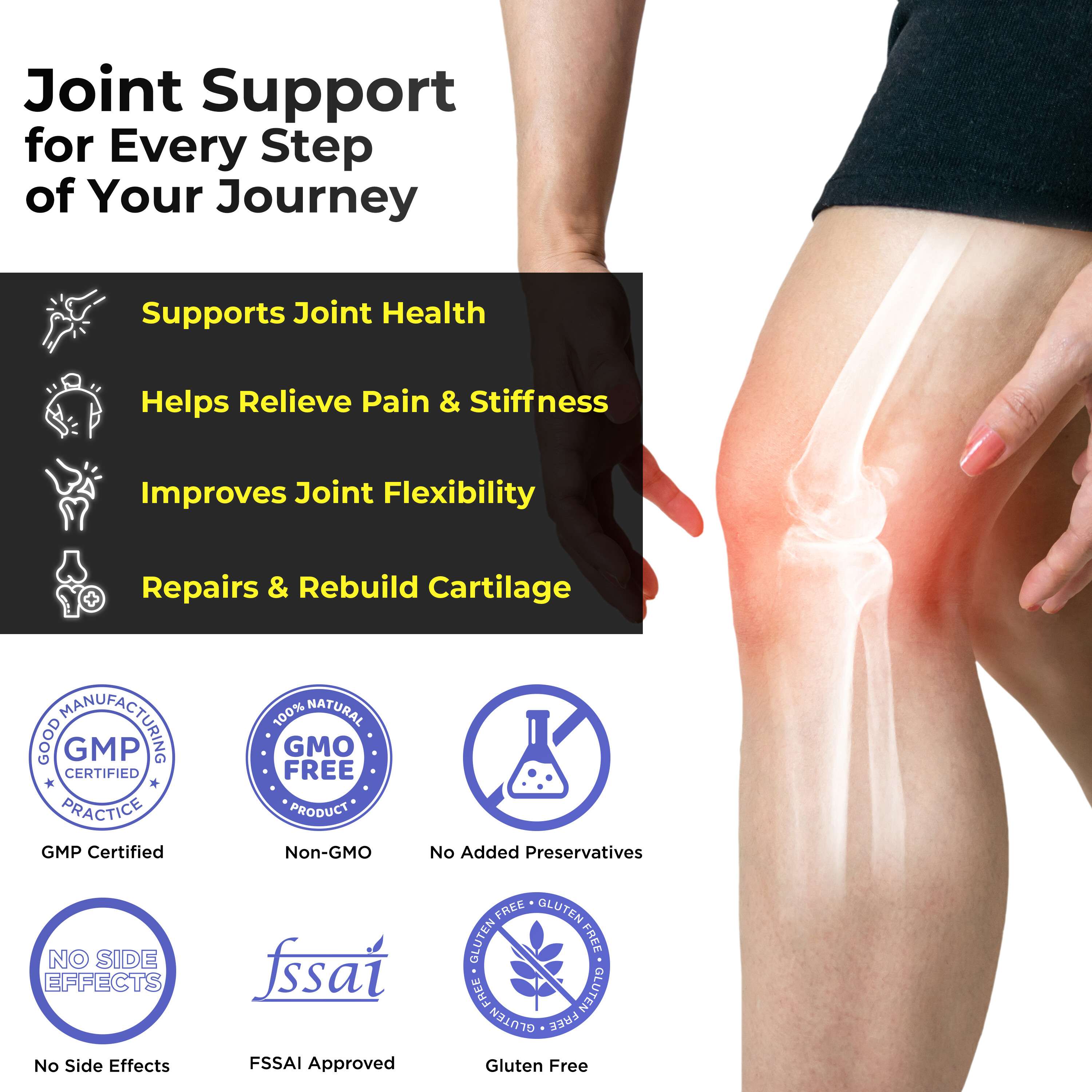 Health Veda Organics | Glucosamine Chondroitin & MSM I 60 Veg Tab