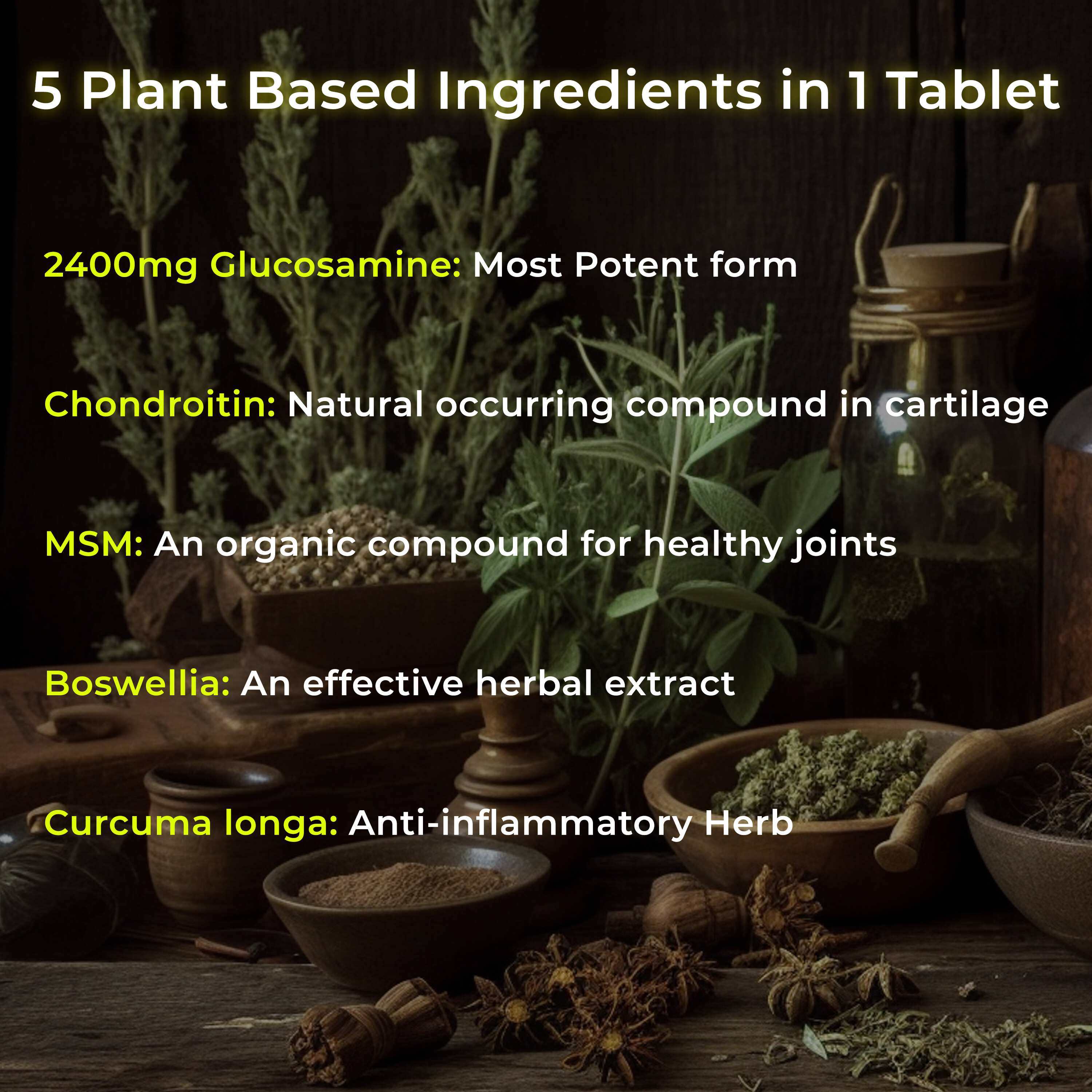 Health Veda Organics | Glucosamine Chondroitin & MSM I 60 Veg Tab