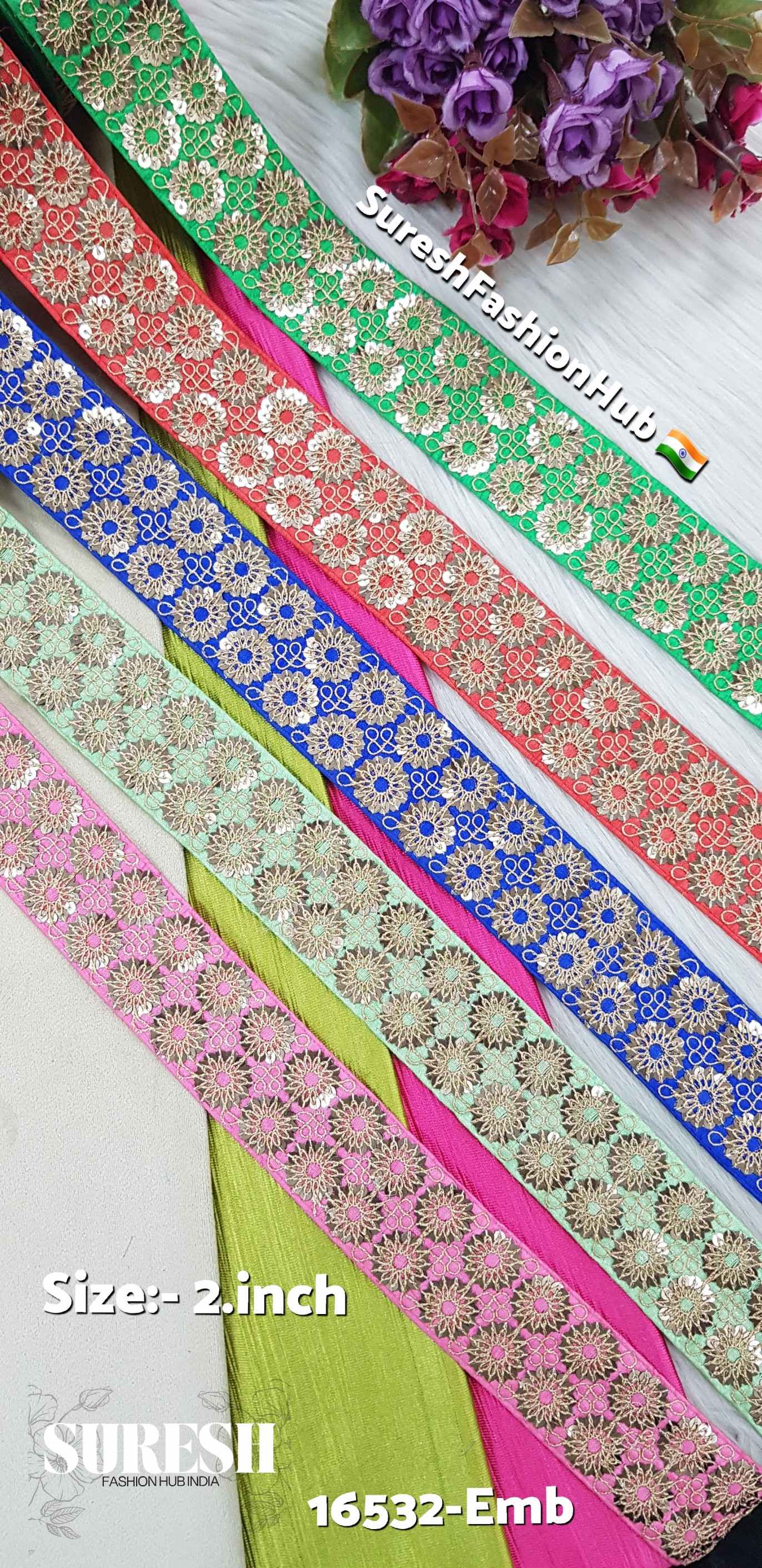Royal Blue Sequin & Dori Embroidery Fabric Lace – 16532-Emb