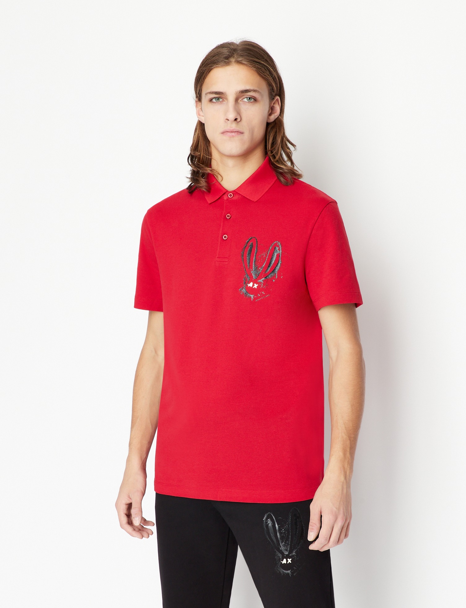 Men Red Cotton  Polo T-Shirt