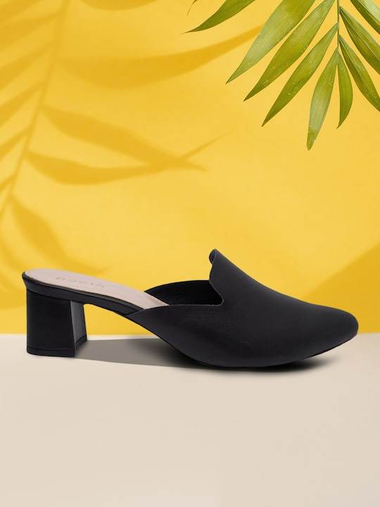 Black low heel mules cheap