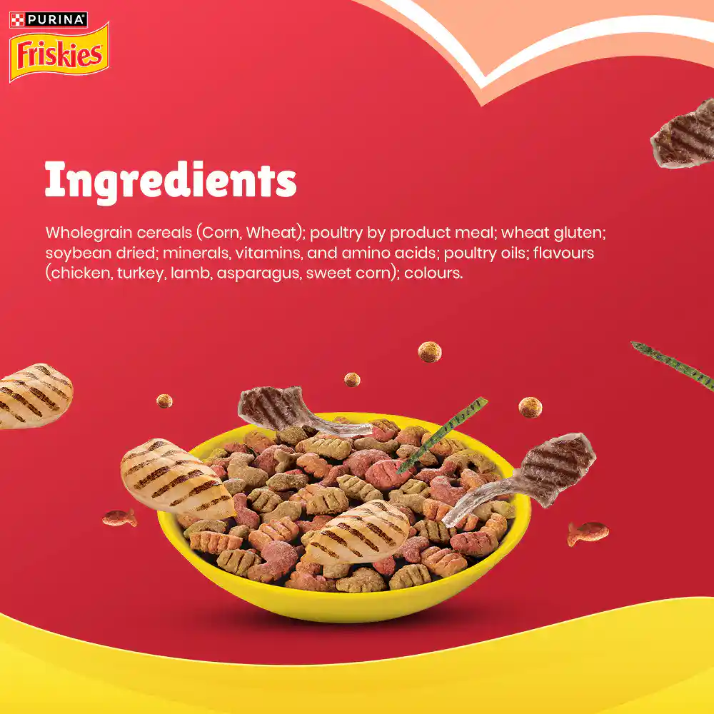 Friskies Meaty Grills Turkey Lamb and Vegetables Flavours Adult Dry Cat Food