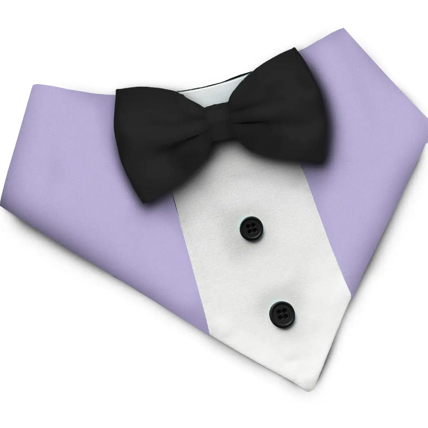 PawsIndia Lilac Tuxedo Bandana with Black Bow for Pets