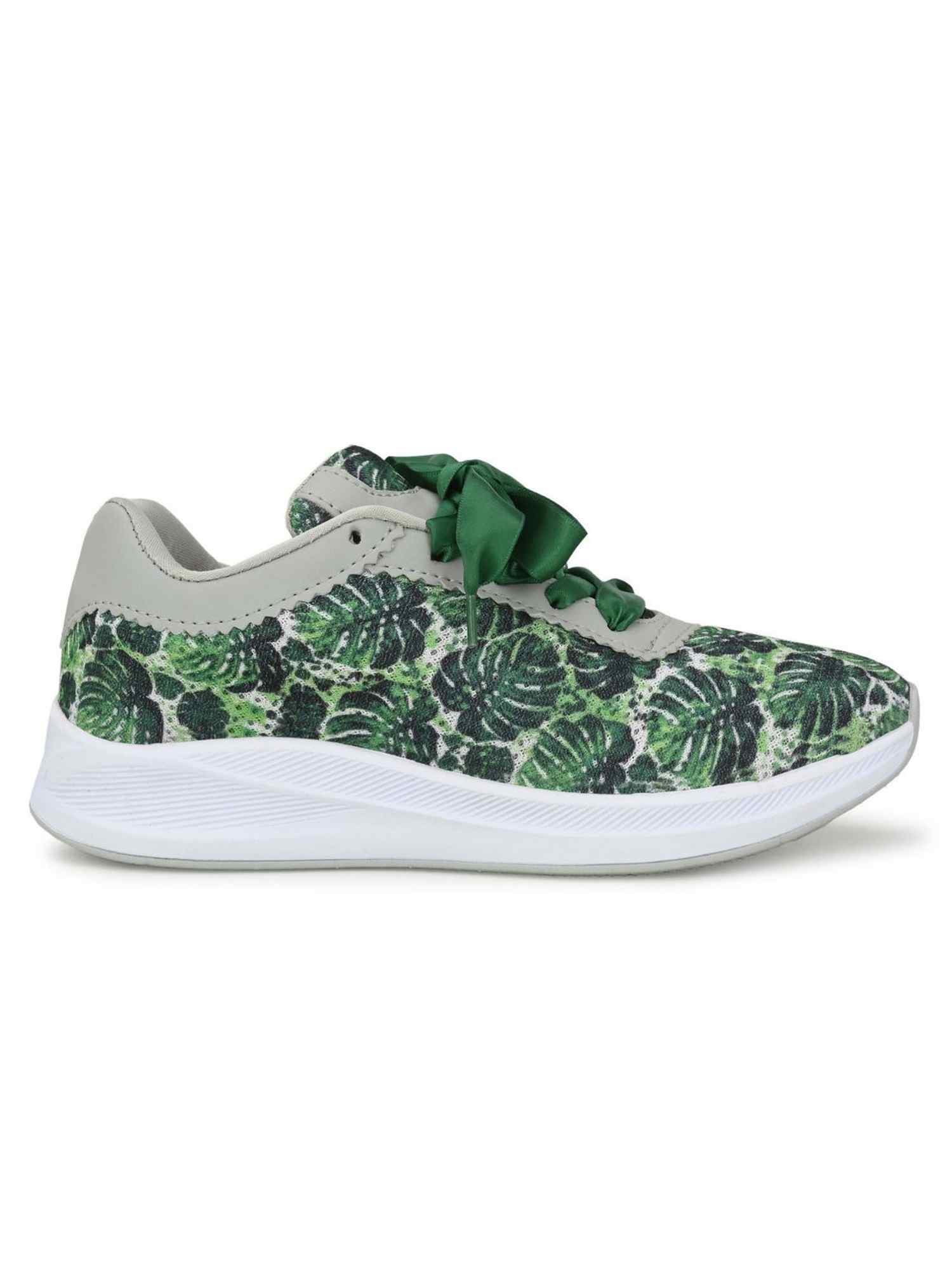 Hirolas® women's Green printed Mesh Fitness Sneaker shoes
