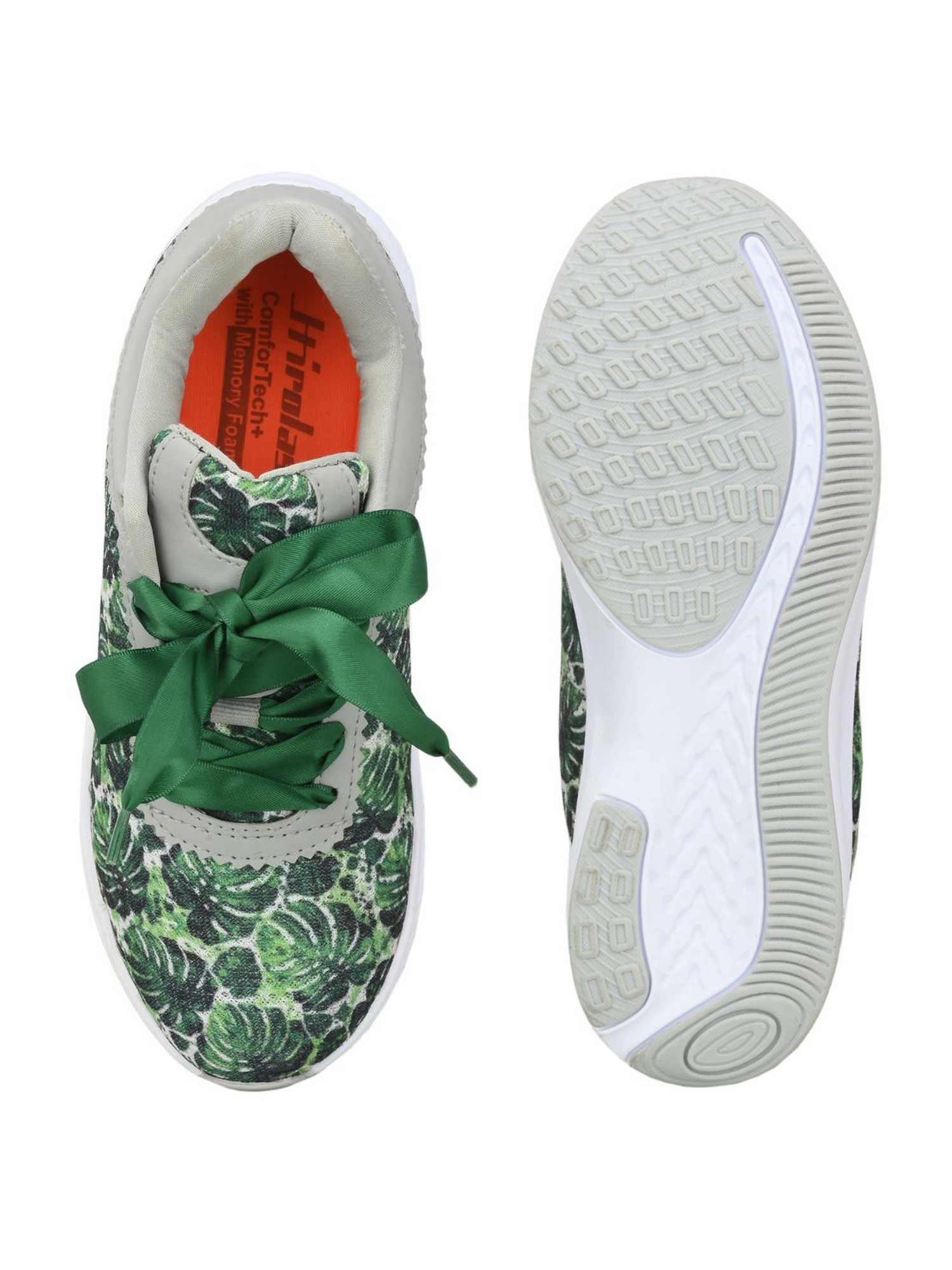 Hirolas® women's Green printed Mesh Fitness Sneaker shoes