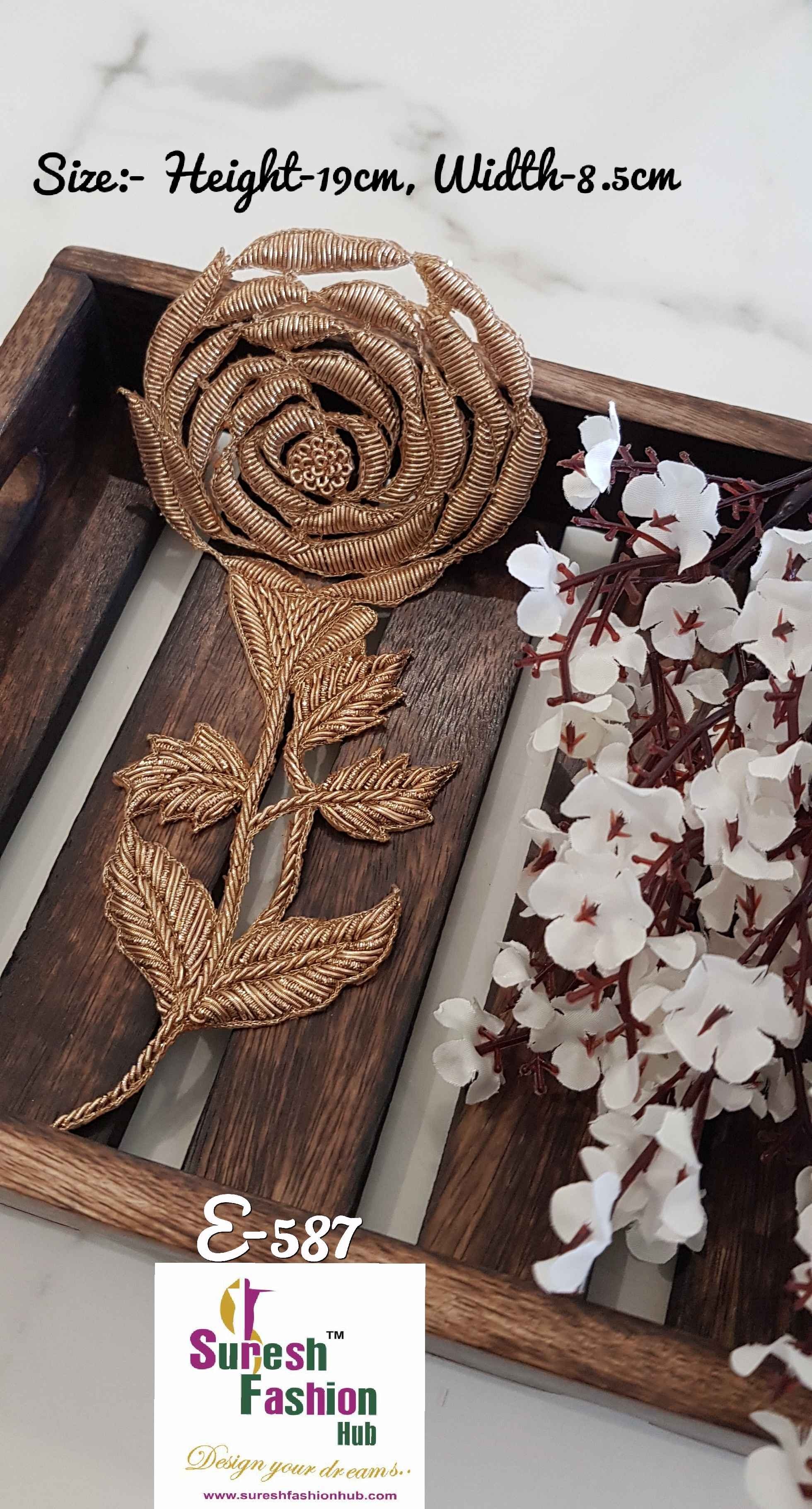 Embellished Handmade Patch-  Gold Color