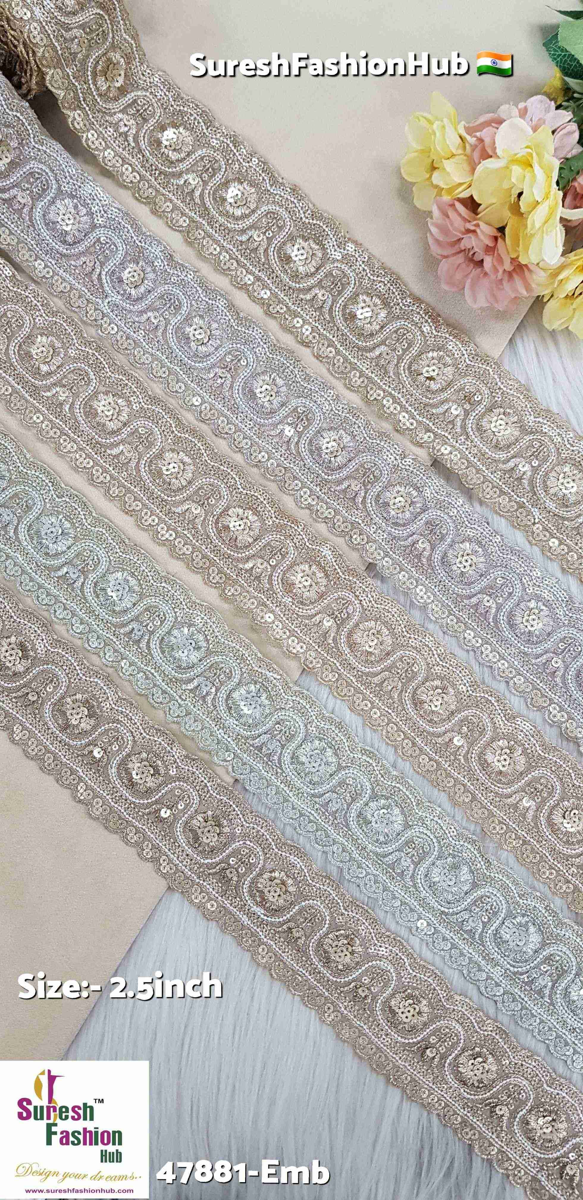 Rose Gold Radiance Embroidery Lace