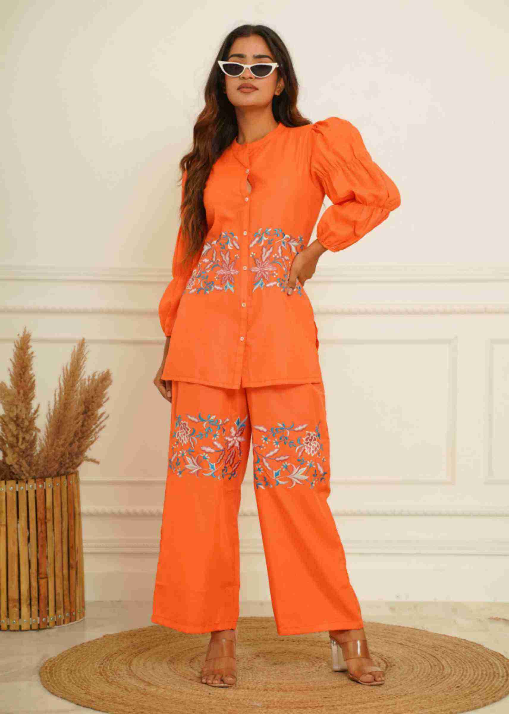 BLENDED ORANGE COTTON CO-ORD SET