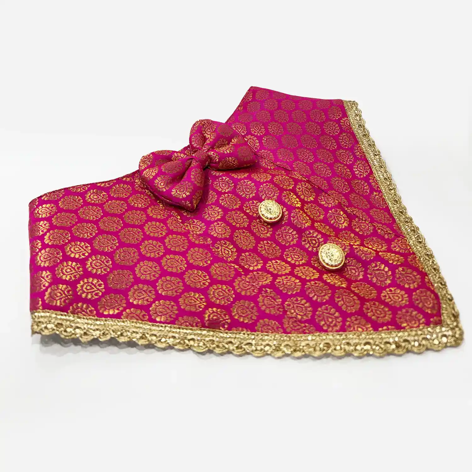 PawsIndia Traditional Royal Brocade Tuxedo for Pets, Pink | Ethnic Festive Wear