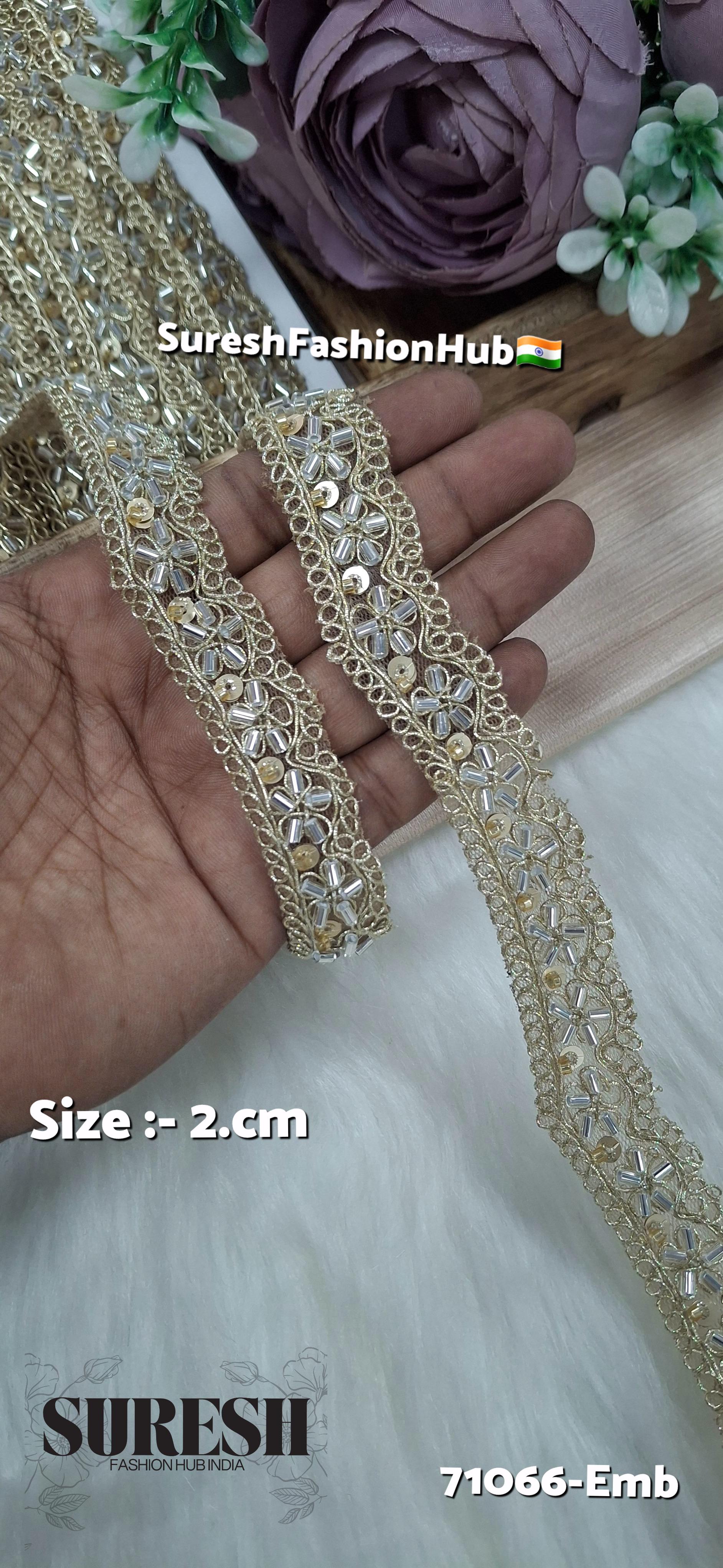 Gold & Silver Mix Ornate Scalloped Lace