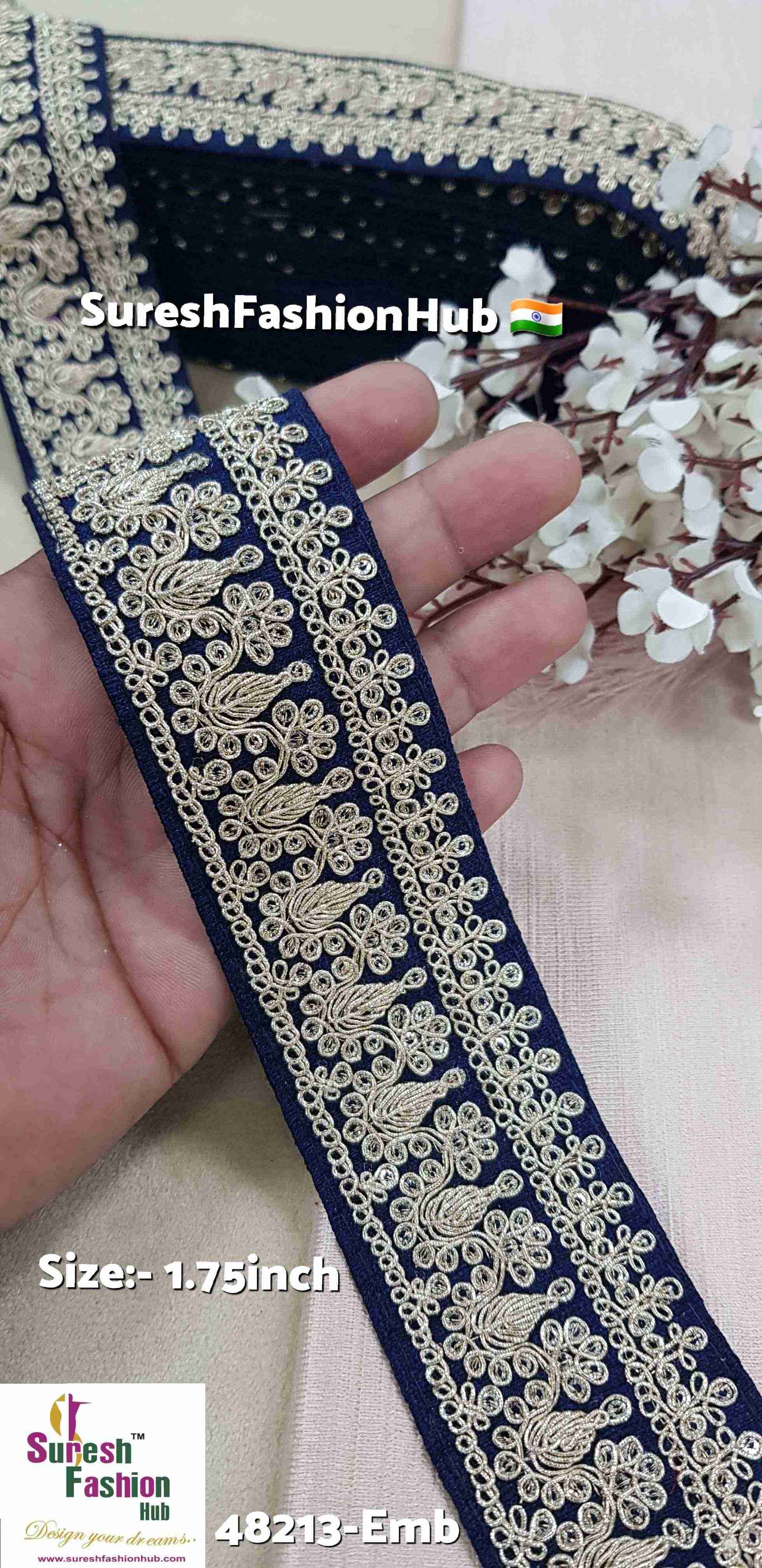 Petrol Blue Pearl & Sequence Fabric Lace