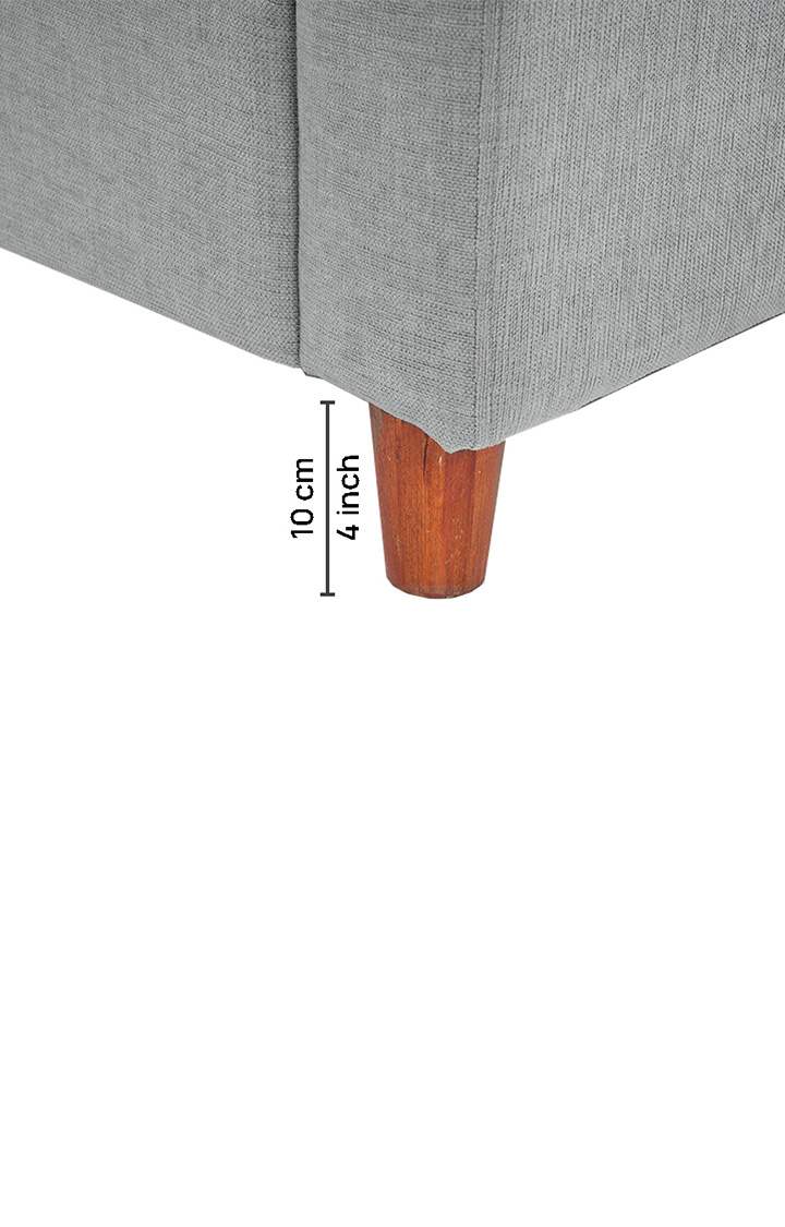 neudot Roman Sofa for Living Room |3 Persons Sofa|Premium Fabric with Cushioned Armrest | Solid Wood Frame|3 Seater in Grey Color
