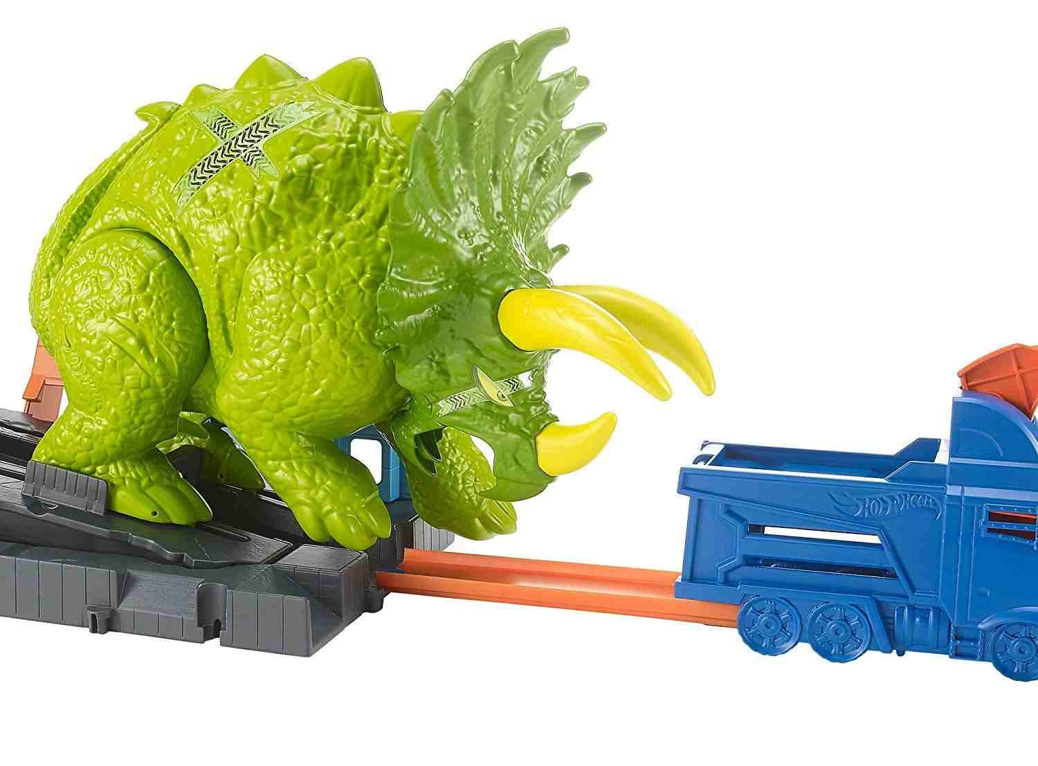 Hot Wheels City Smashin Triceratops Playset Tracksets & Train Sets for Kids age 4Y+