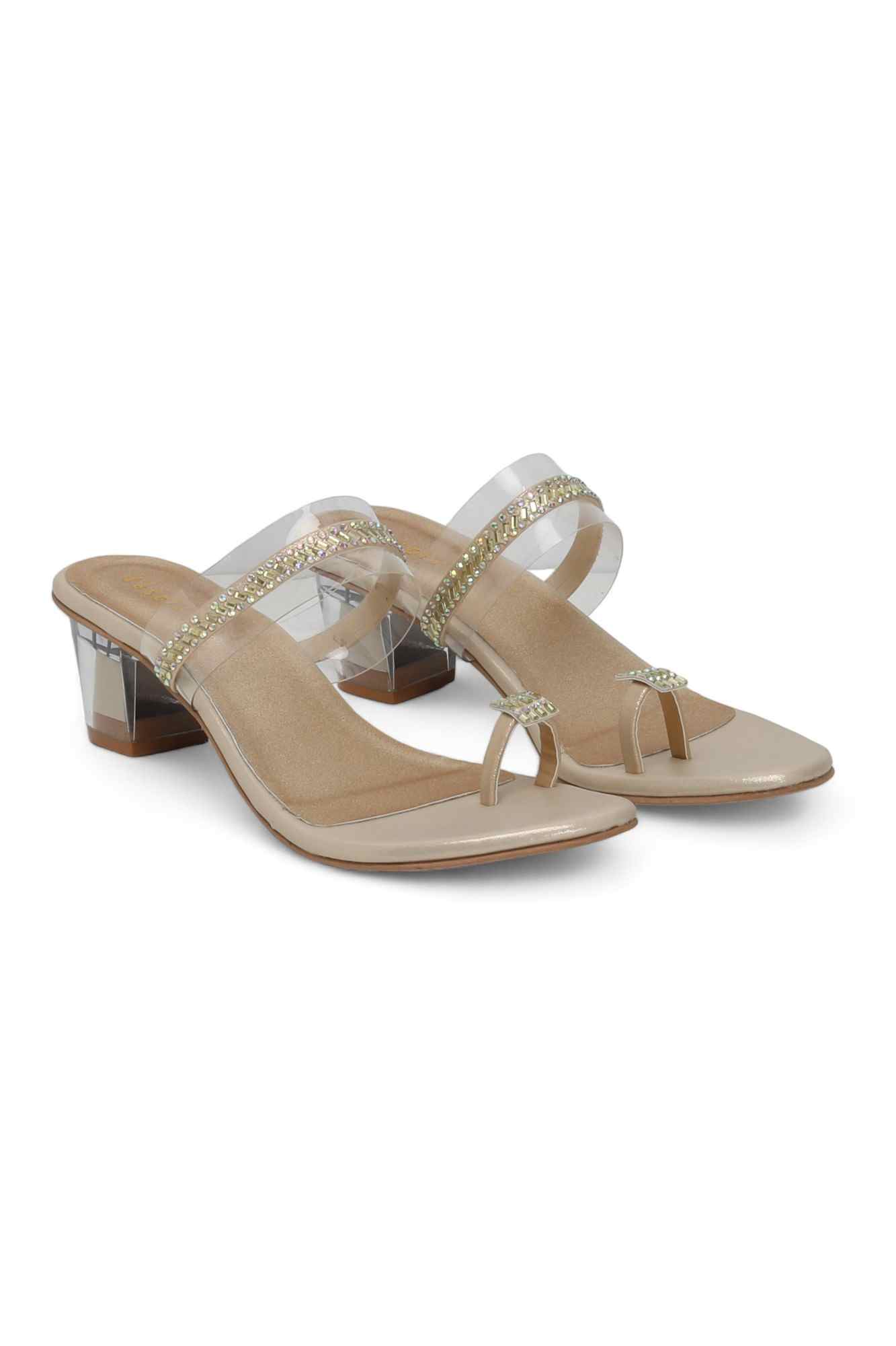 Women Gold Party Heel Sandal