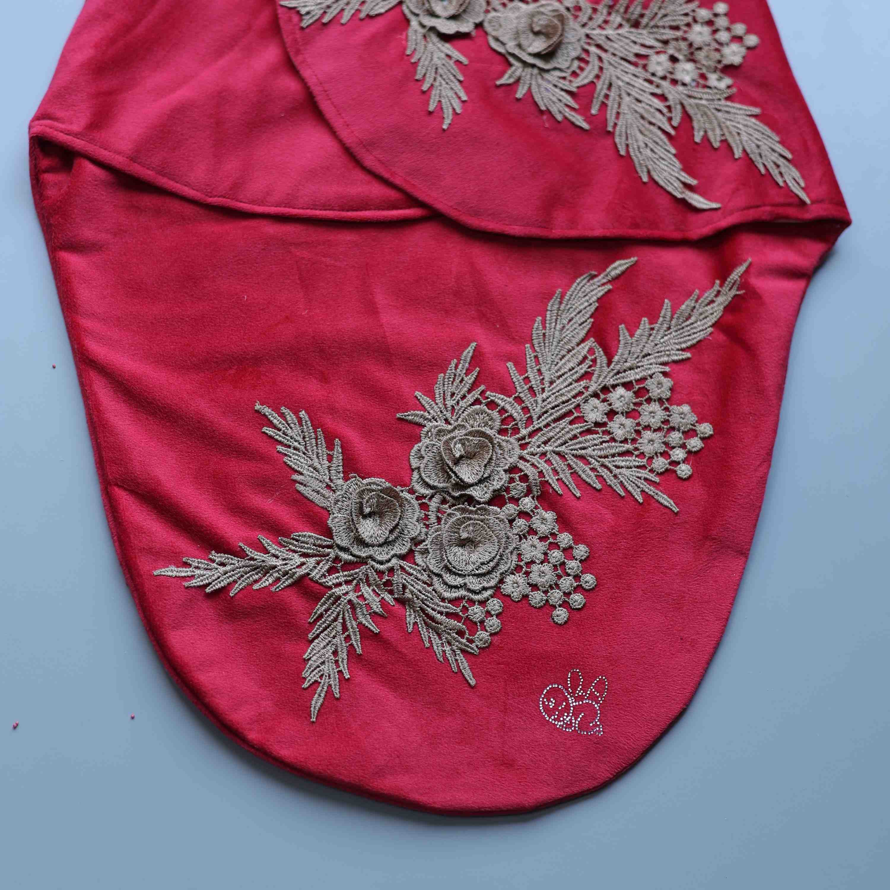 Scarlet Blossom Velour Swaddle Set