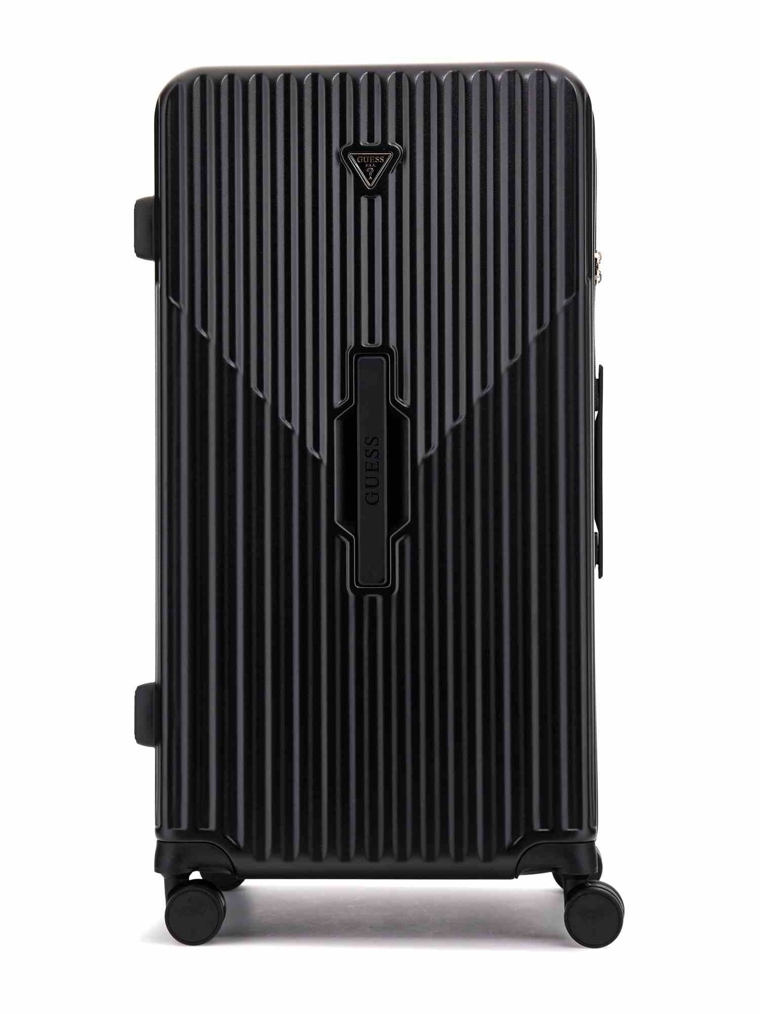 Guess Black Polycarbonate Textured Woman Trolley Bag