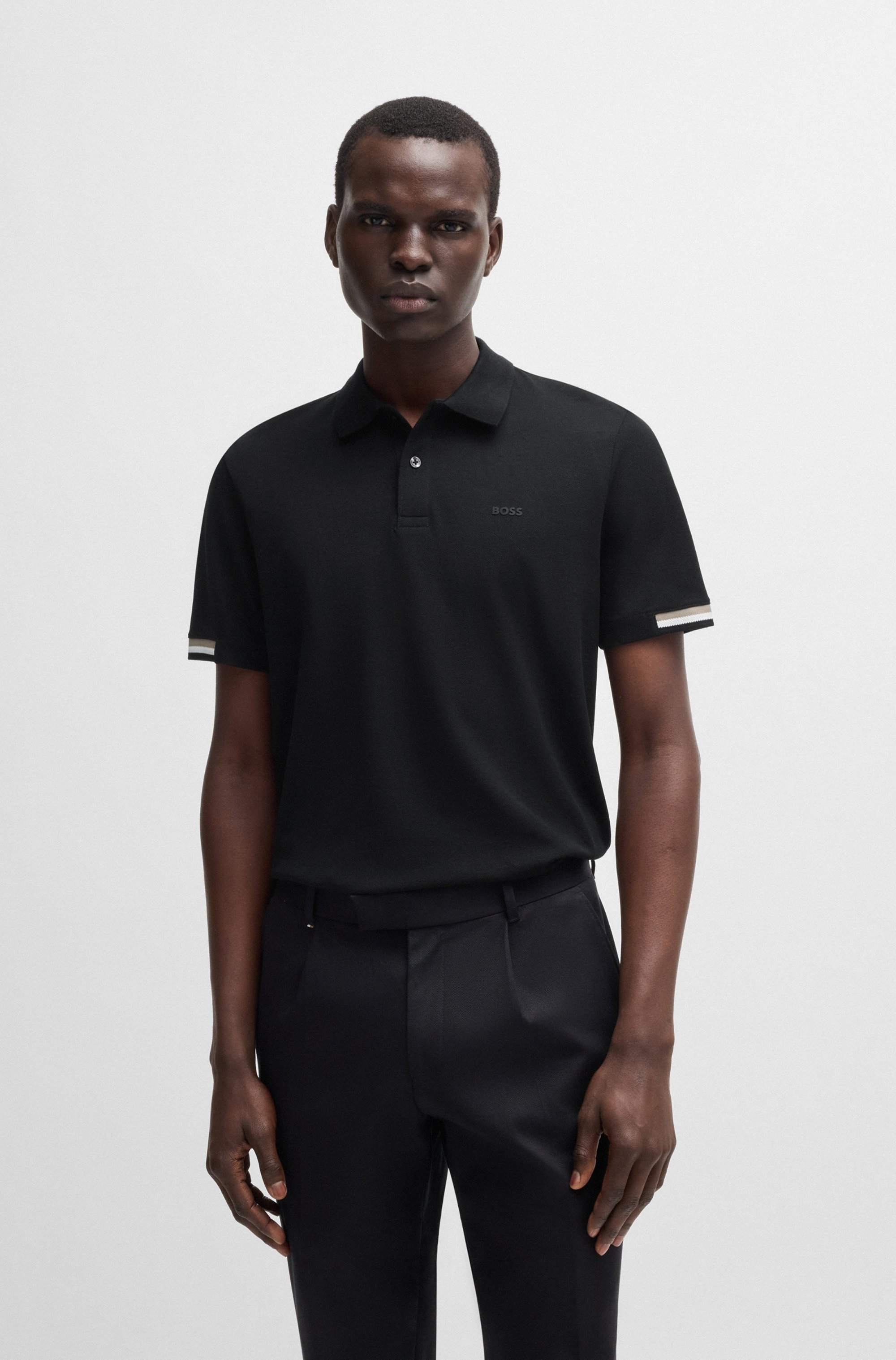 Regular-fit polo shirt with rubberised logo