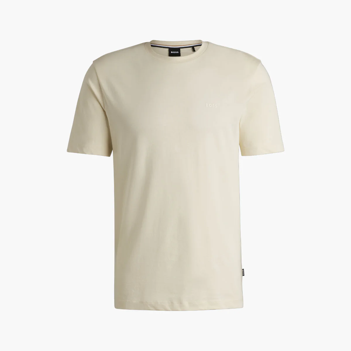 Stretch Cotton Crew Neck Logo Tee