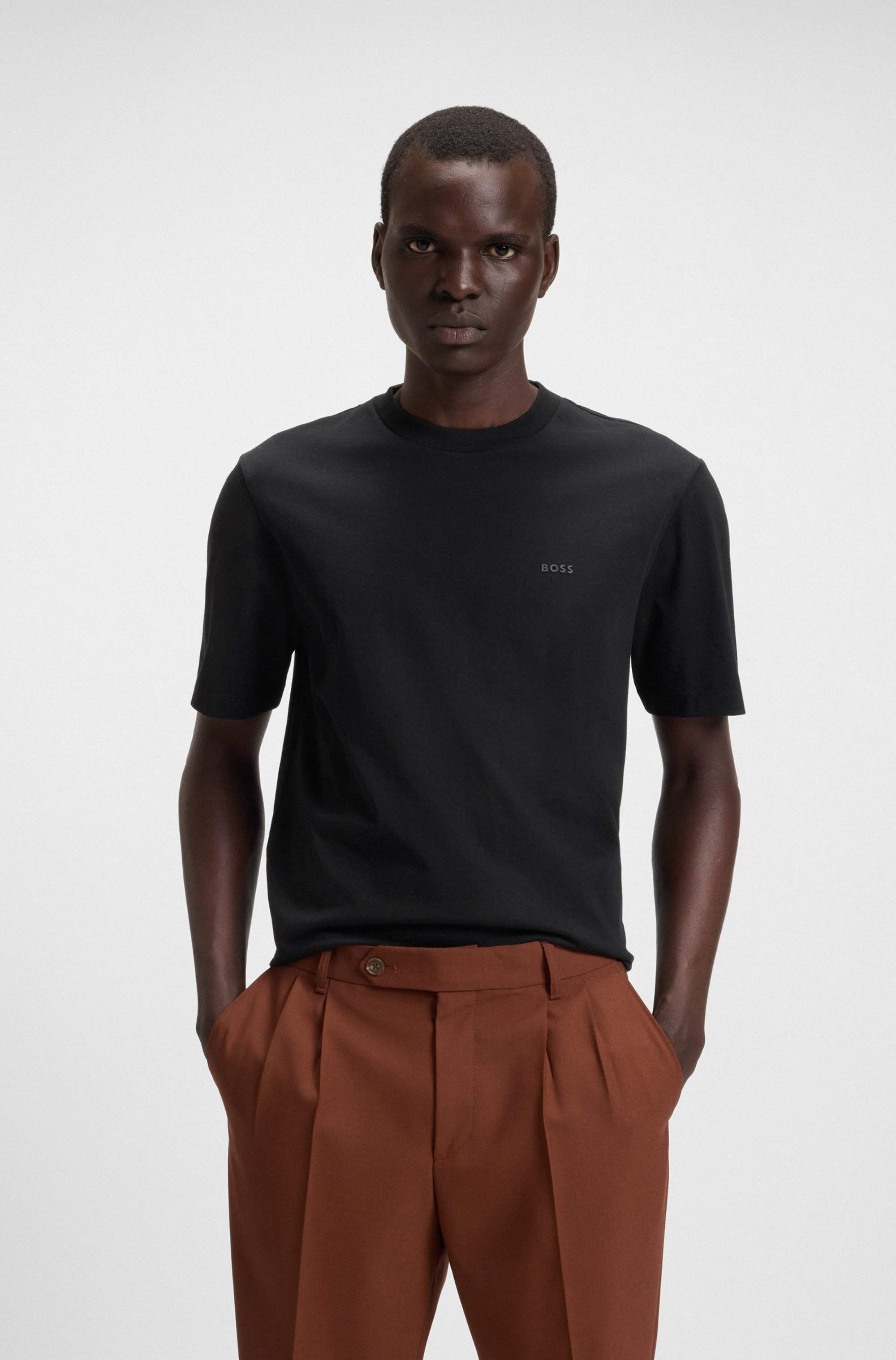 Cotton-jersey T-shirt with logo detail